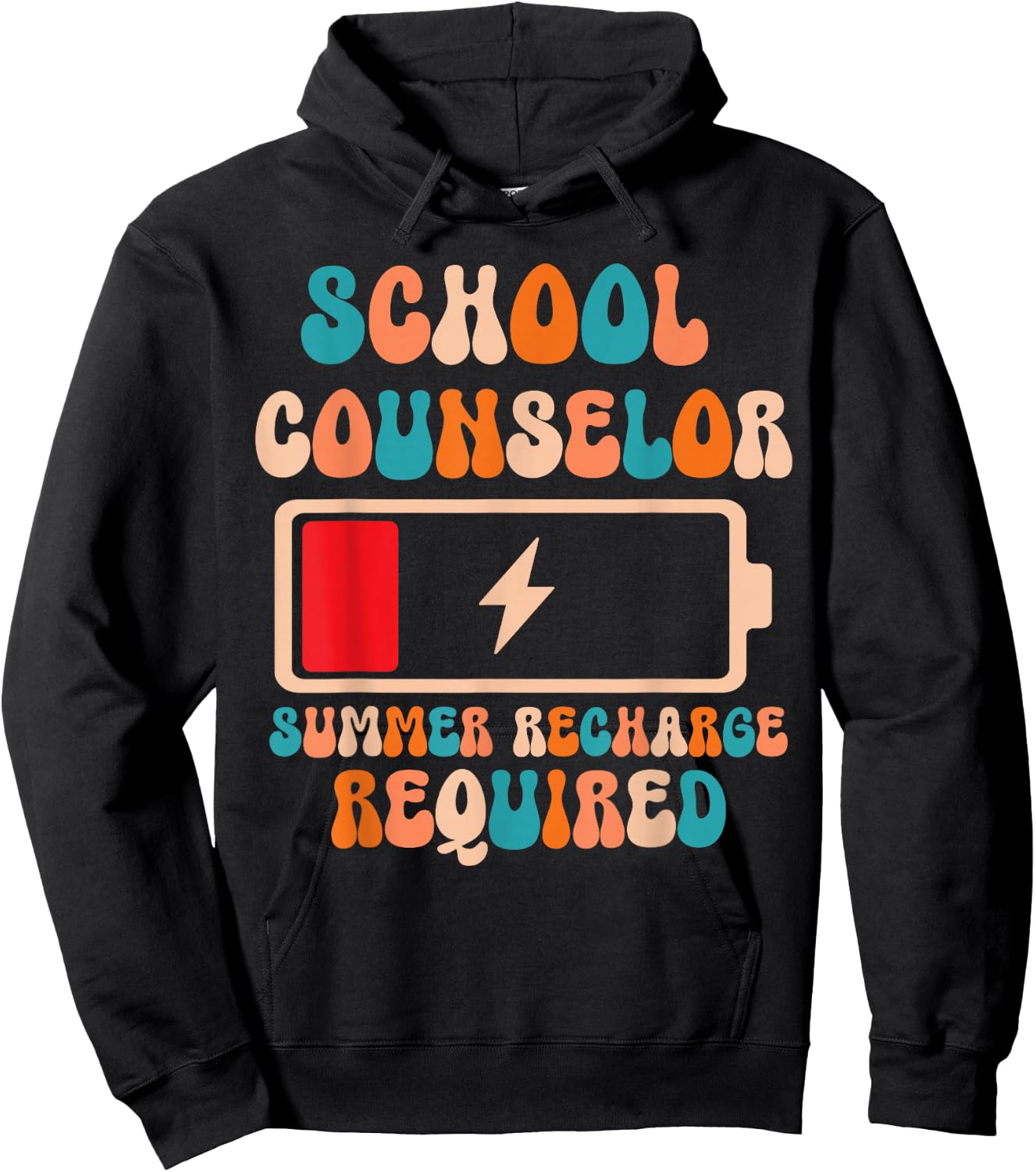 School Counselor Summer Recharge Required Last day of School Men Women Kids Hoodie - Hoodie | Black