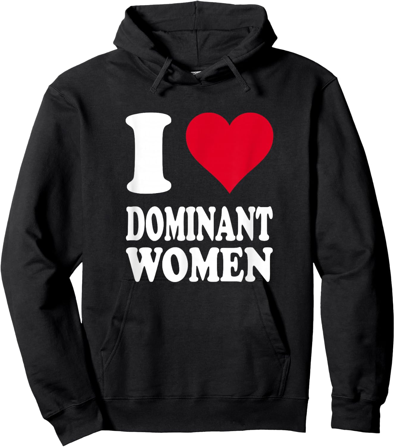 Red Heart I Love Dominant Women Hoodie - Hoodie | Black
