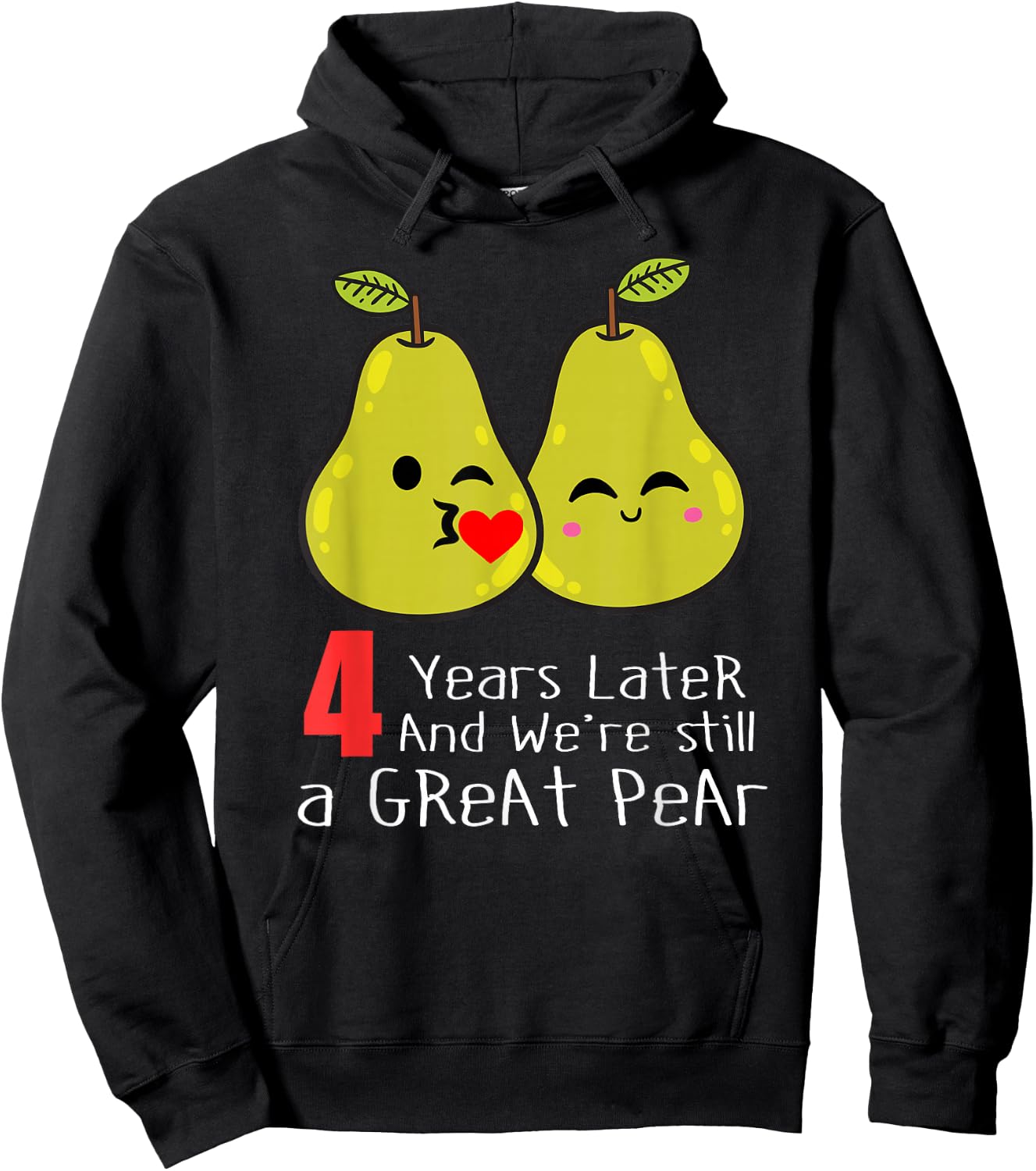 4th Wedding Anniversary Shirt Gifts Funny Couples Hoodie - Hoodie | Black