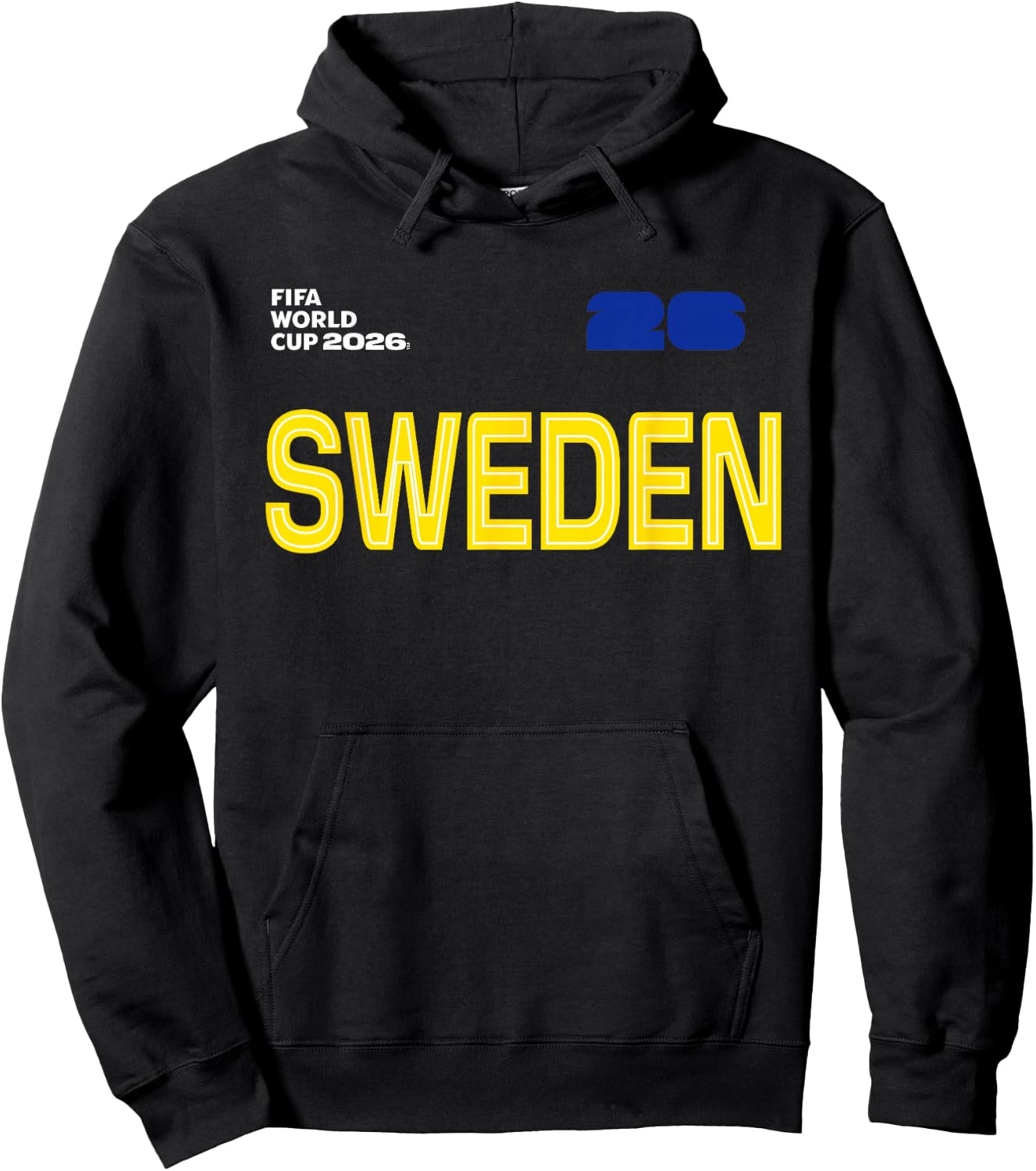 FIFA World CUP26 Sweden Outline Graphic Hoodie - Hoodie | Black