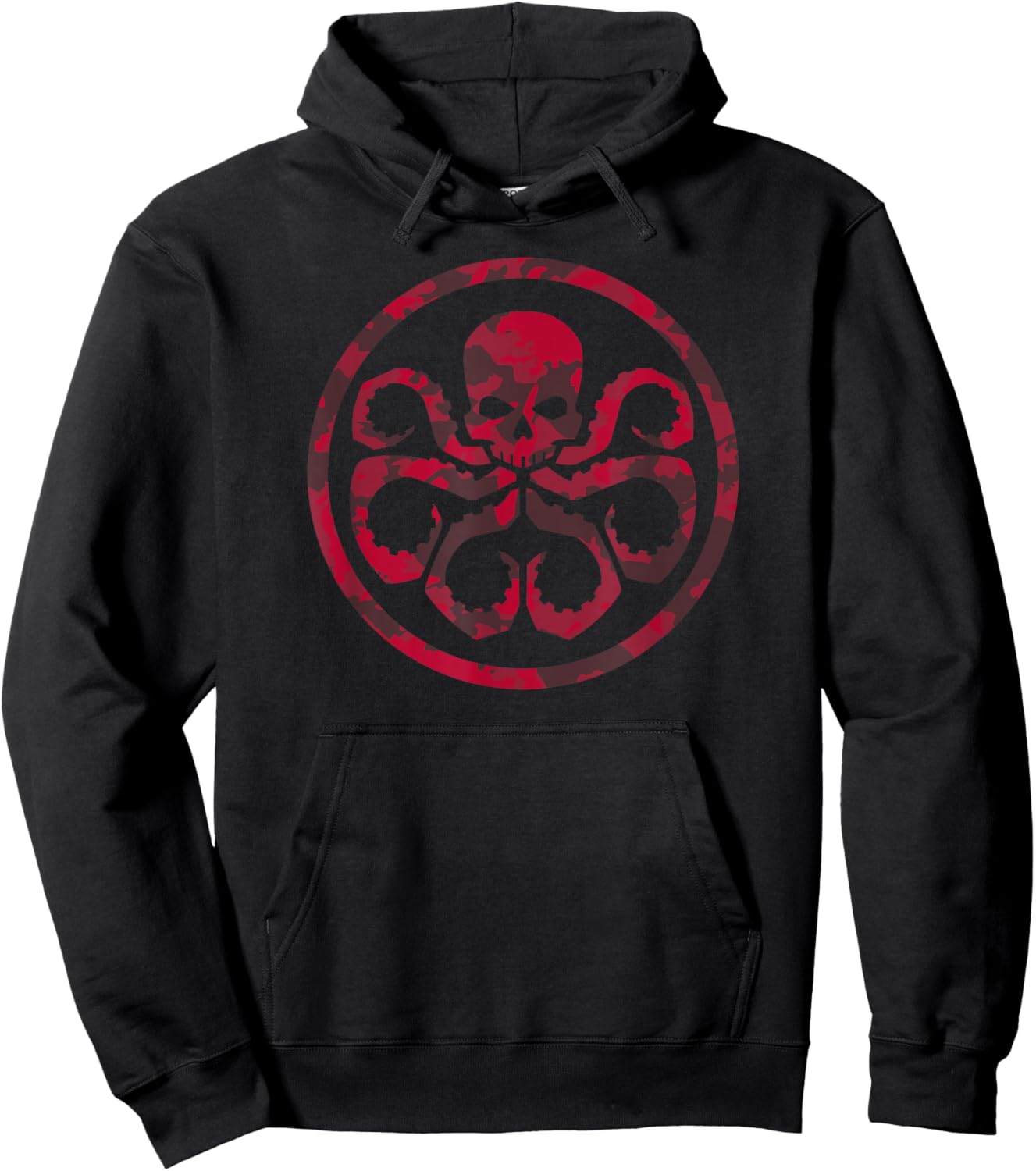 Marvel Hail Hydra Red Camo Distressed Comic Villain Icon Hoodie - Hoodie | Black
