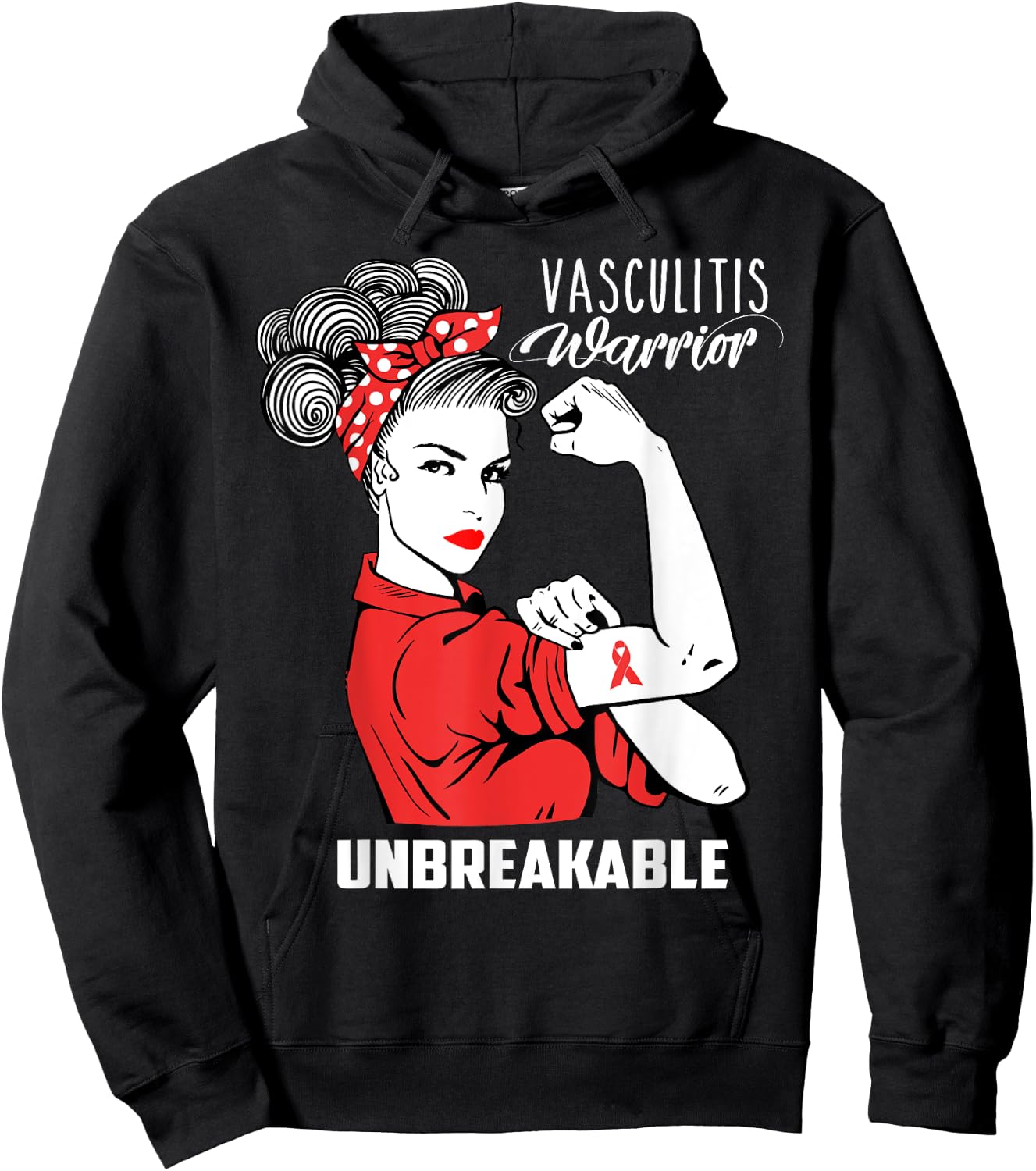 Vasculitis Warrior Unbreakable Shirt Vasculitis Awareness Hoodie - Hoodie | Black