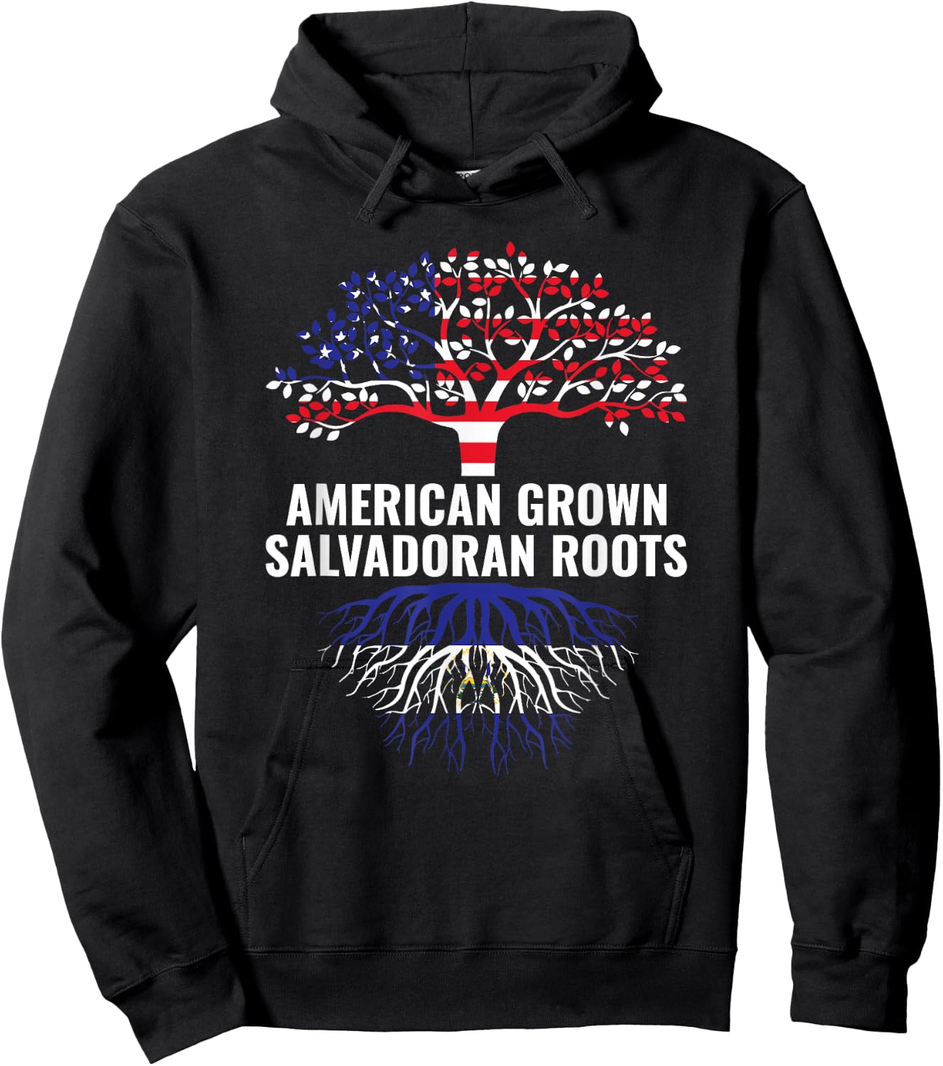 American Grown Salvadoran Roots El Salvador Salvadorian Hoodie - Hoodie | Black