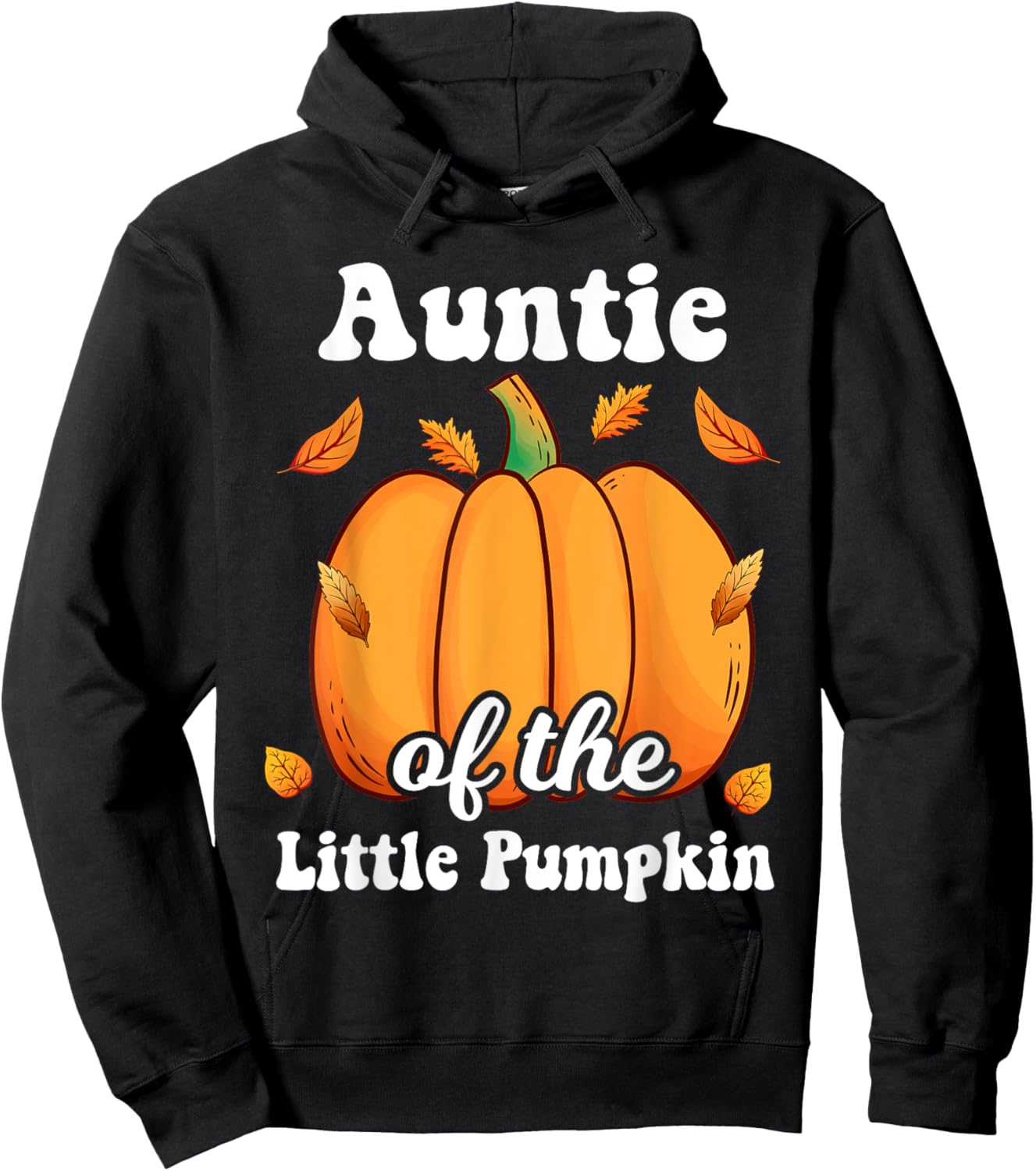 Auntie of the Little Pumpkin Thanksgiving Baby Shower Reveal Hoodie - Hoodie | Black