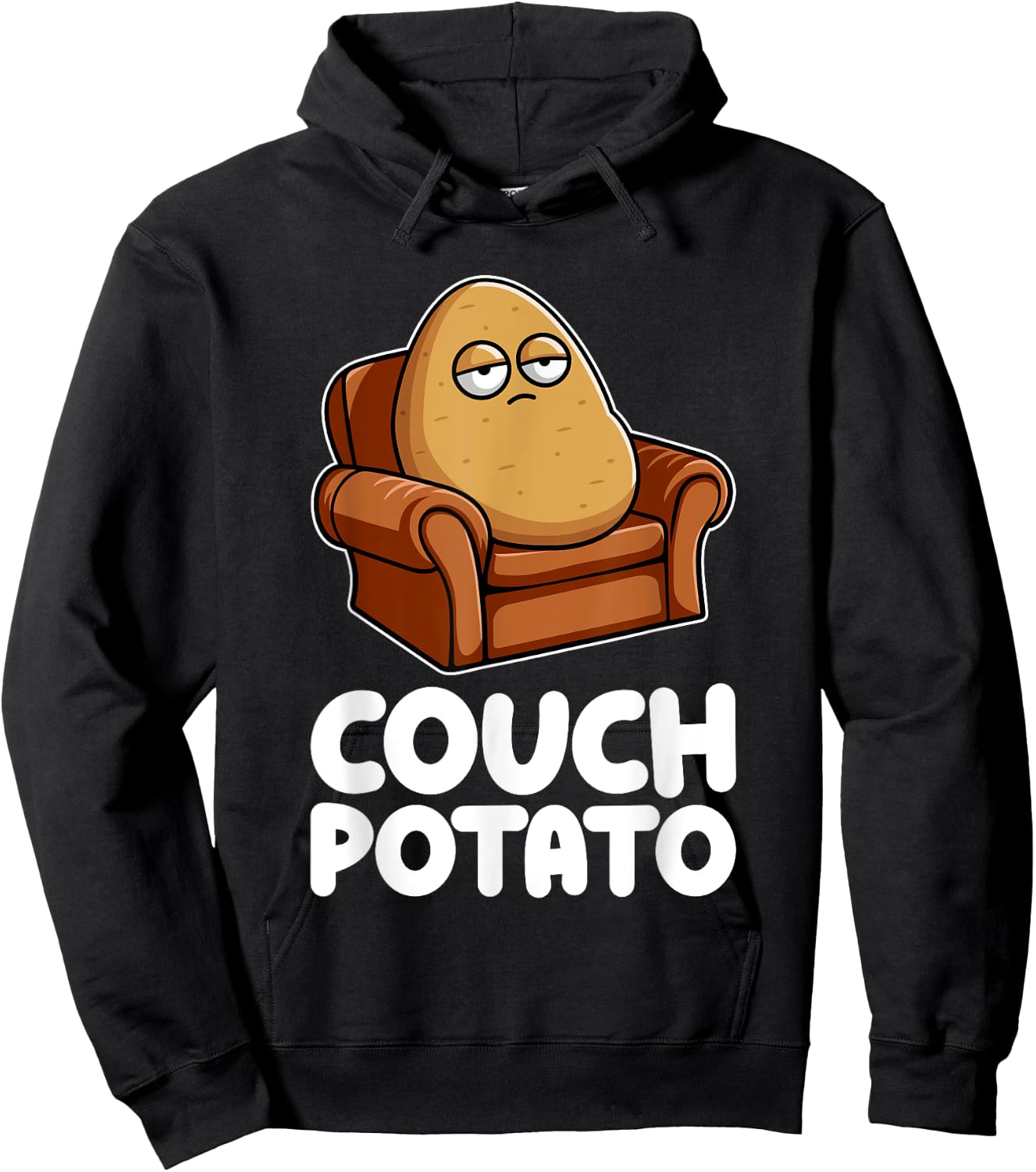 Potato Lazy Tired Vegetable Food Humor Funny Pun Dad Mom Hoodie - Hoodie | Black