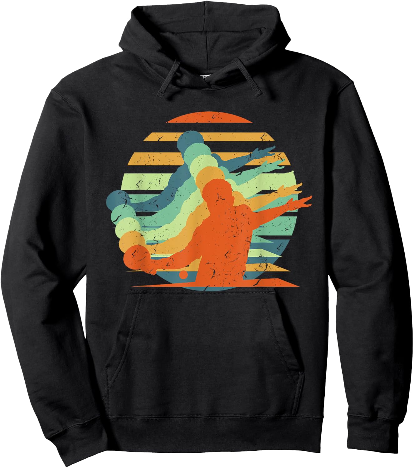 Table Tennis, Ping-Pong, Men Women Kids, Retro, Vintage Hoodie - Hoodie | Black