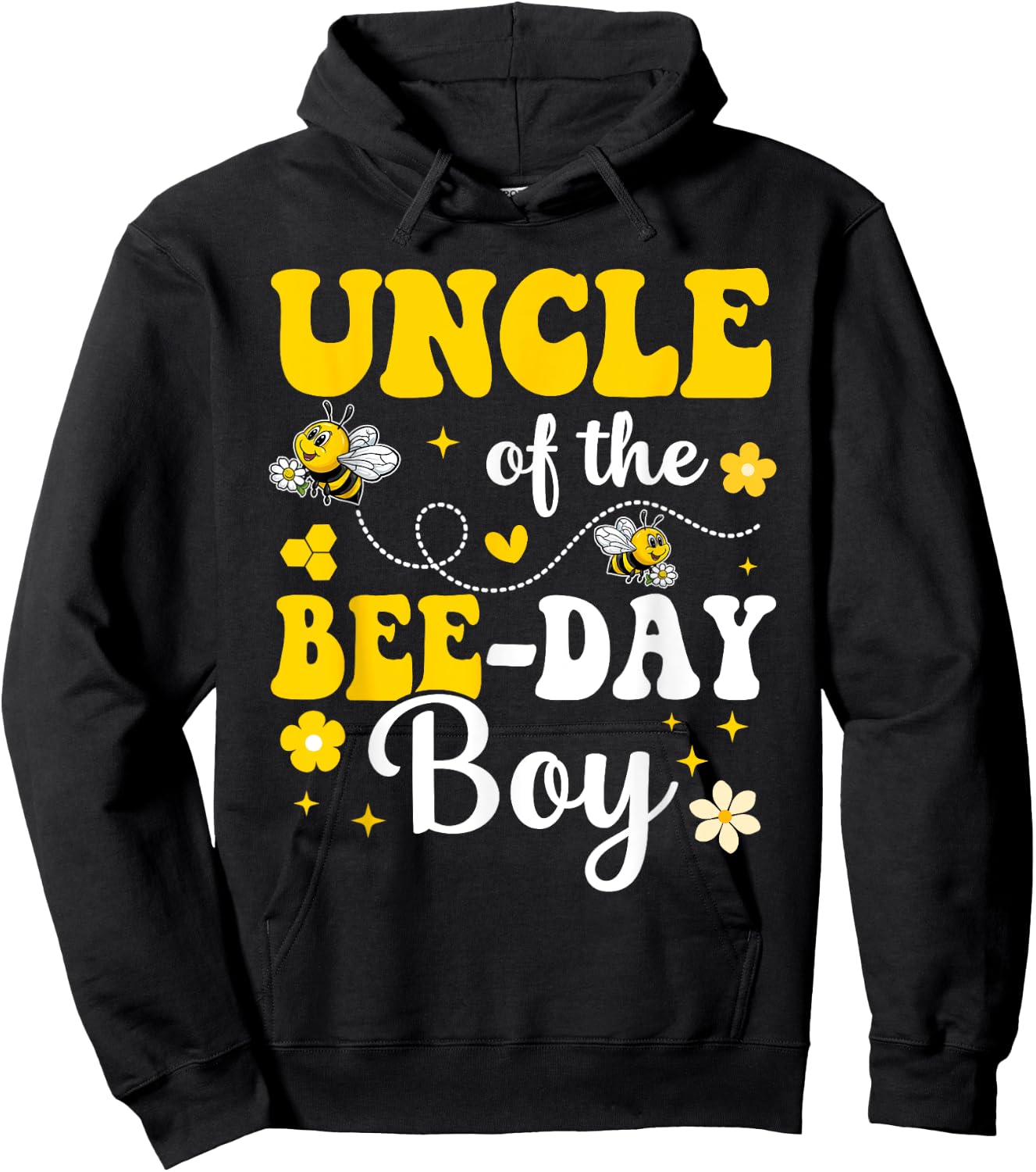 Uncle of The Bee Day Boy Bee Birthday Party Matching Family Hoodie - Hoodie | Black