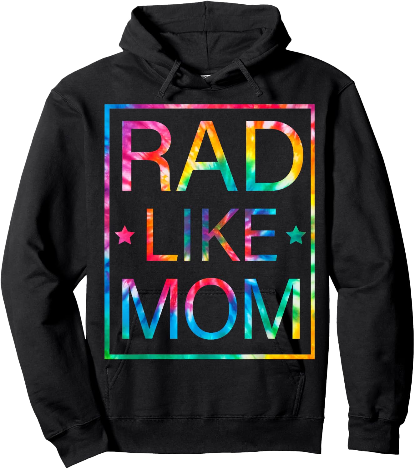 Kids Rad Like Mom Tie Dye Funny Mothers Day Toddler Boy Girl Hoodie - Hoodie | Black