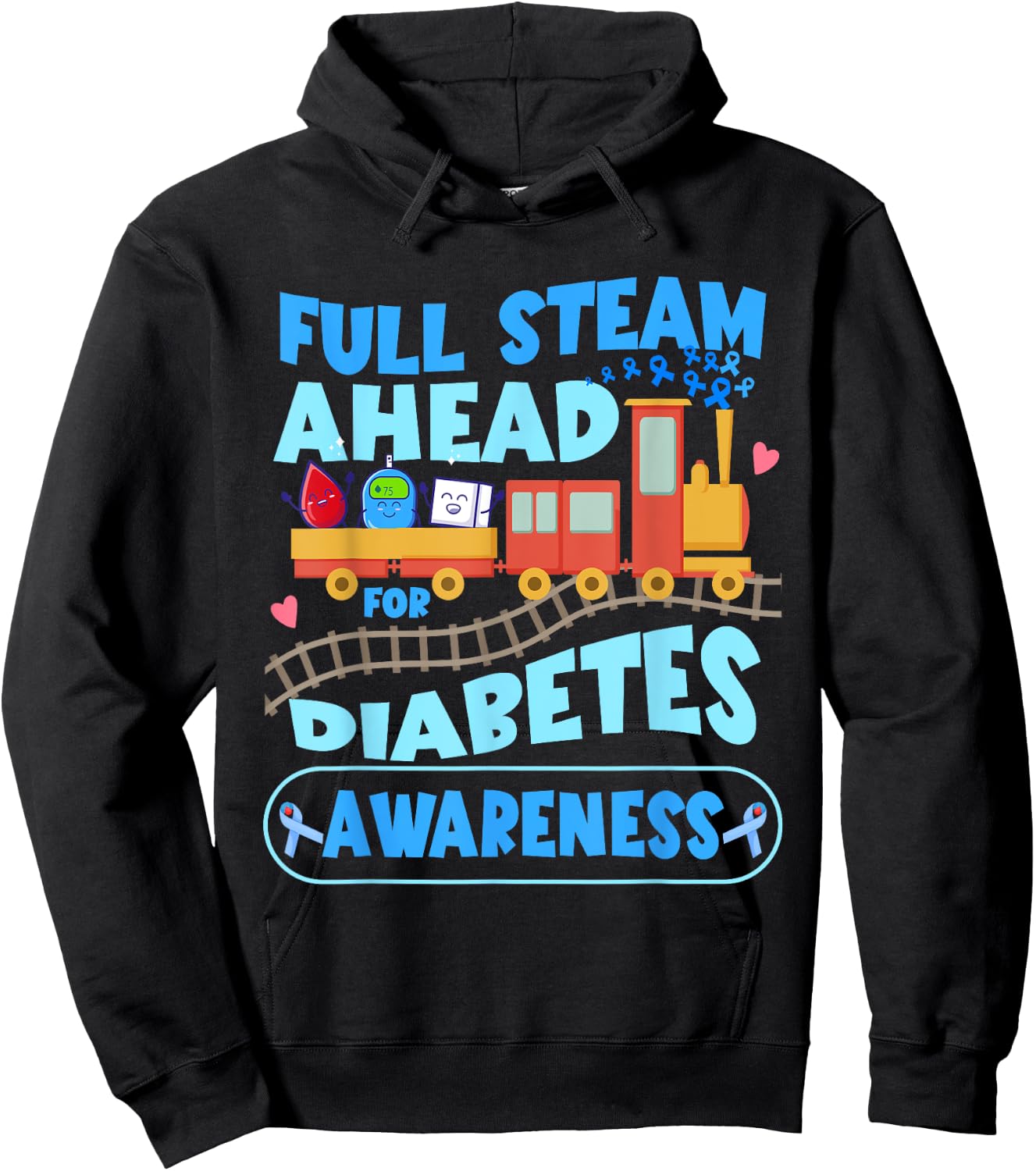 Diabetic Kids Toddler Diabetes Awareness T1D Warrior Hoodie - Hoodie | Black