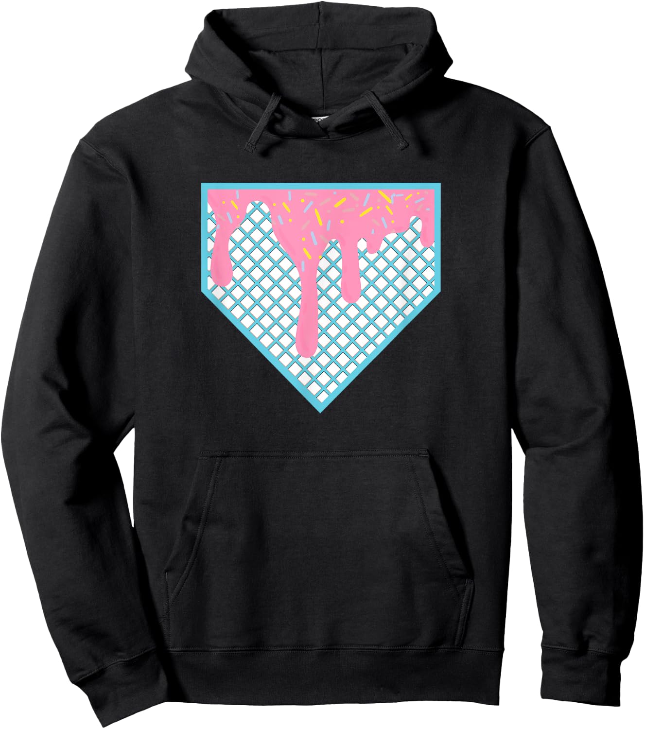 Funny Home Plate Drip - Ice Cream Softball & Baseball Men Women Girls Kids Hoodie - Hoodie | Black