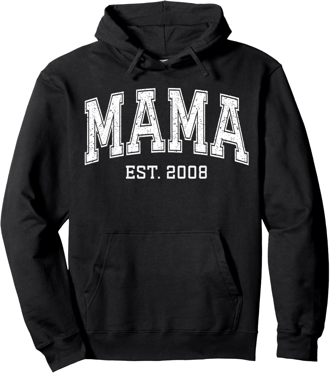 Mama Est 2008 Custom Mom Personalized Mothers Day Customized Hoodie - Hoodie | Black