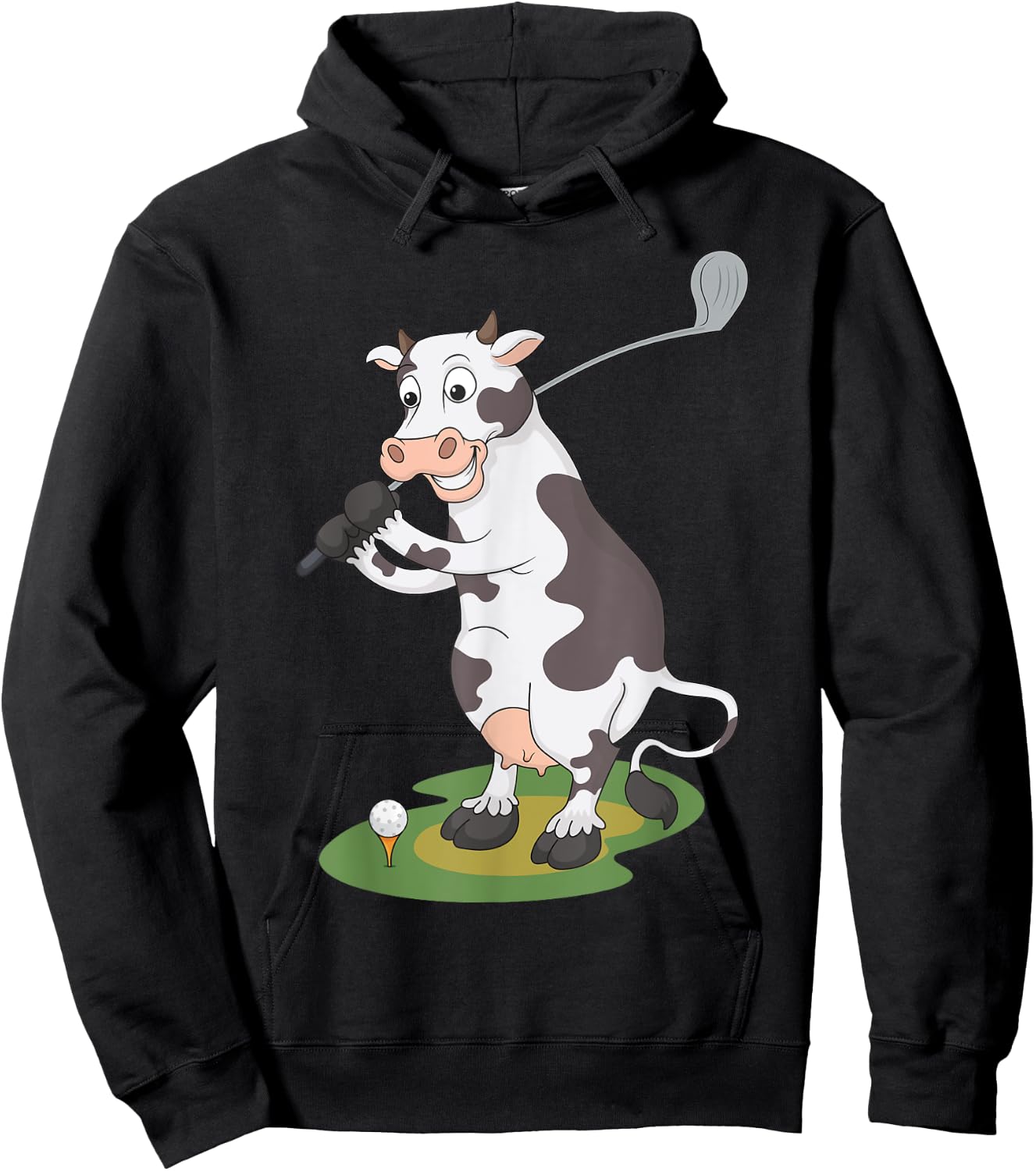 Golfing Cow Golf Hoodie - Hoodie | Black