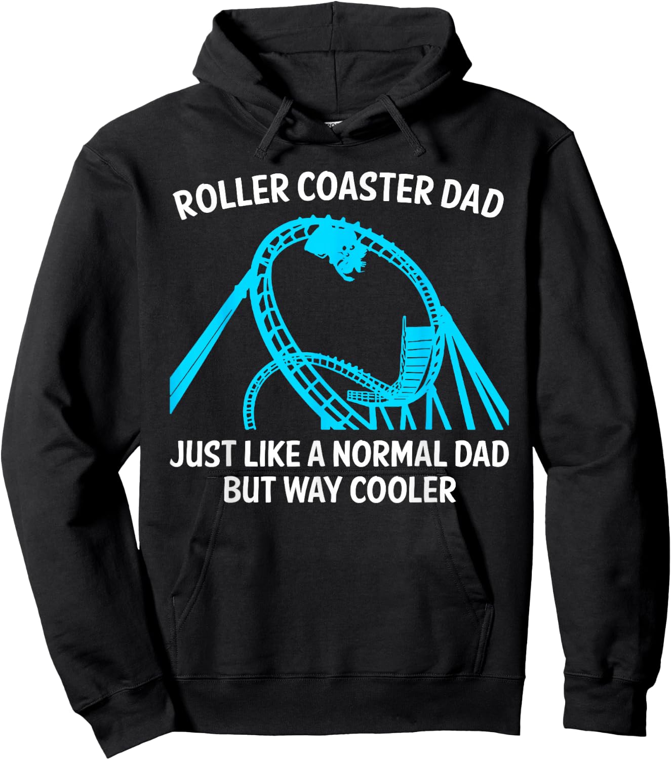 Funny Roller Coaster Design For Dad Men Amusement Parks Hoodie - Hoodie | Black
