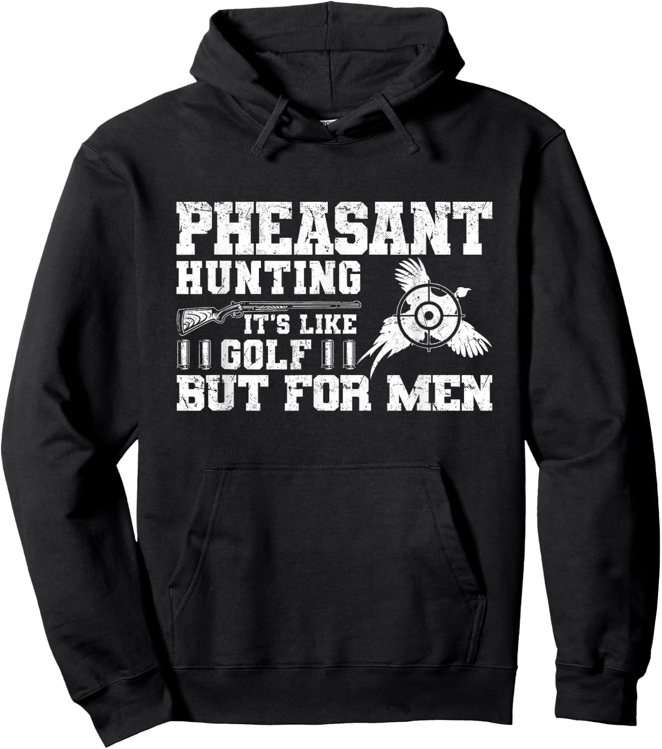 Pheasant Hunting Gear Funny Pheasant Hunting - Men's Black Cotton Short Sleeve - Small Hoodie - Hoodie | Black