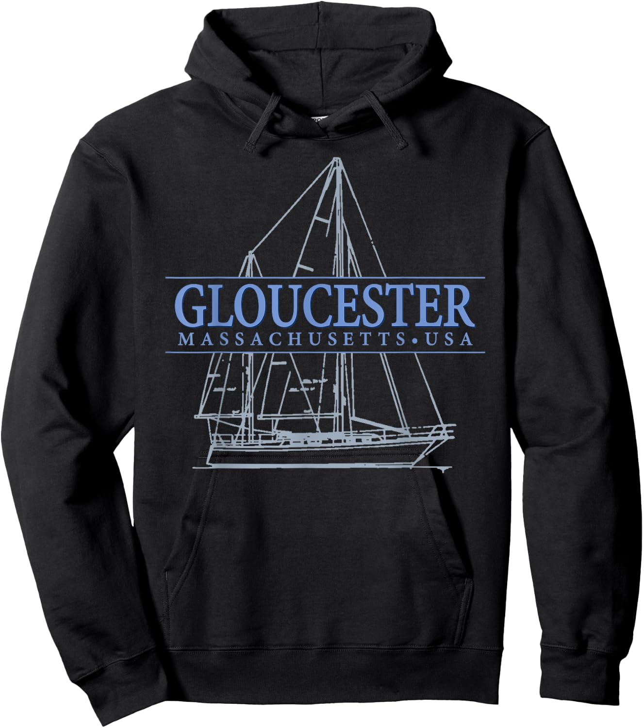 Gloucester Massachusetts sailing Hoodie - Hoodie | Black