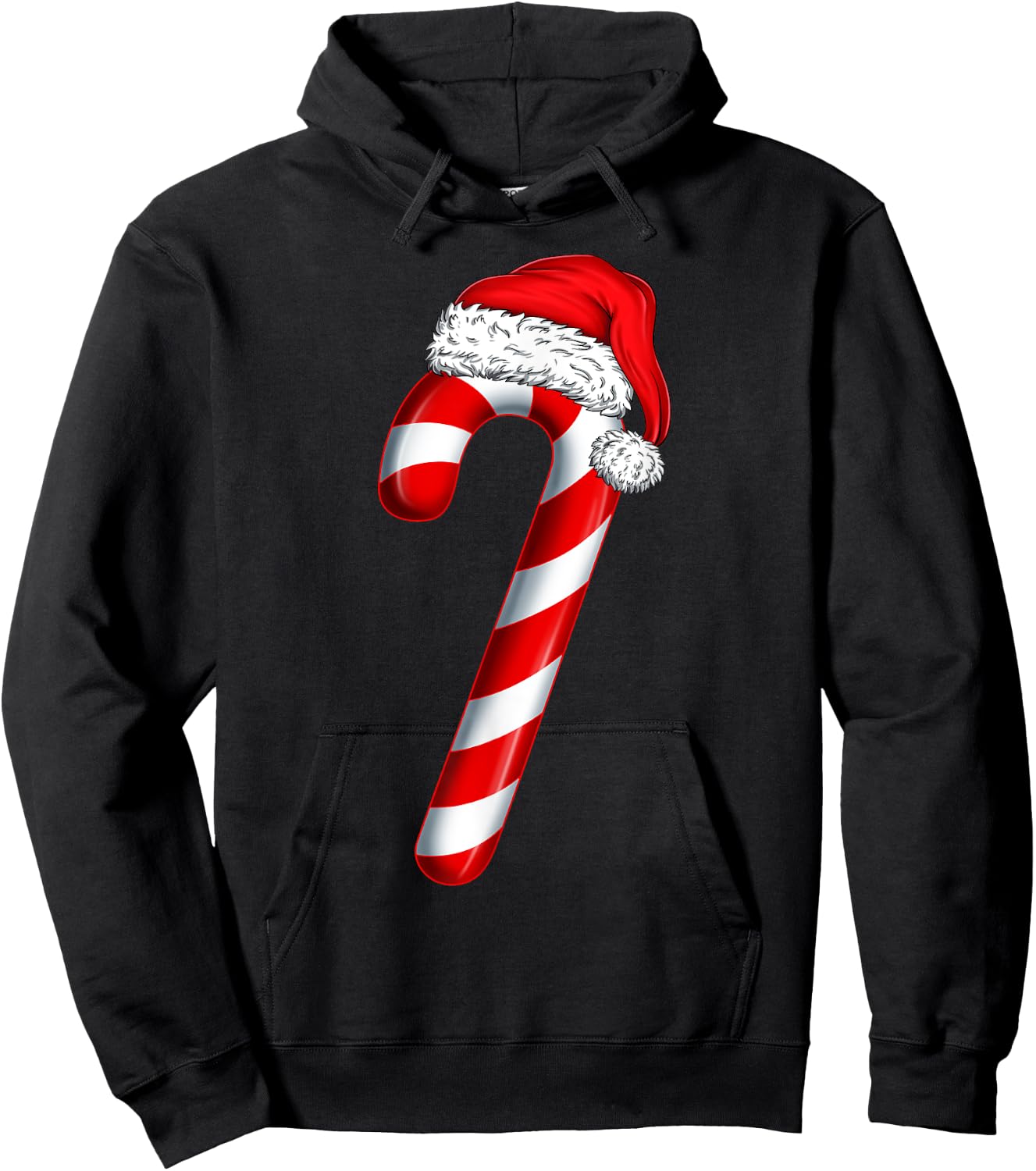 Christmas Crew Candy Cane Santa Hat Kids Girls Boys Women Hoodie - Hoodie | Black