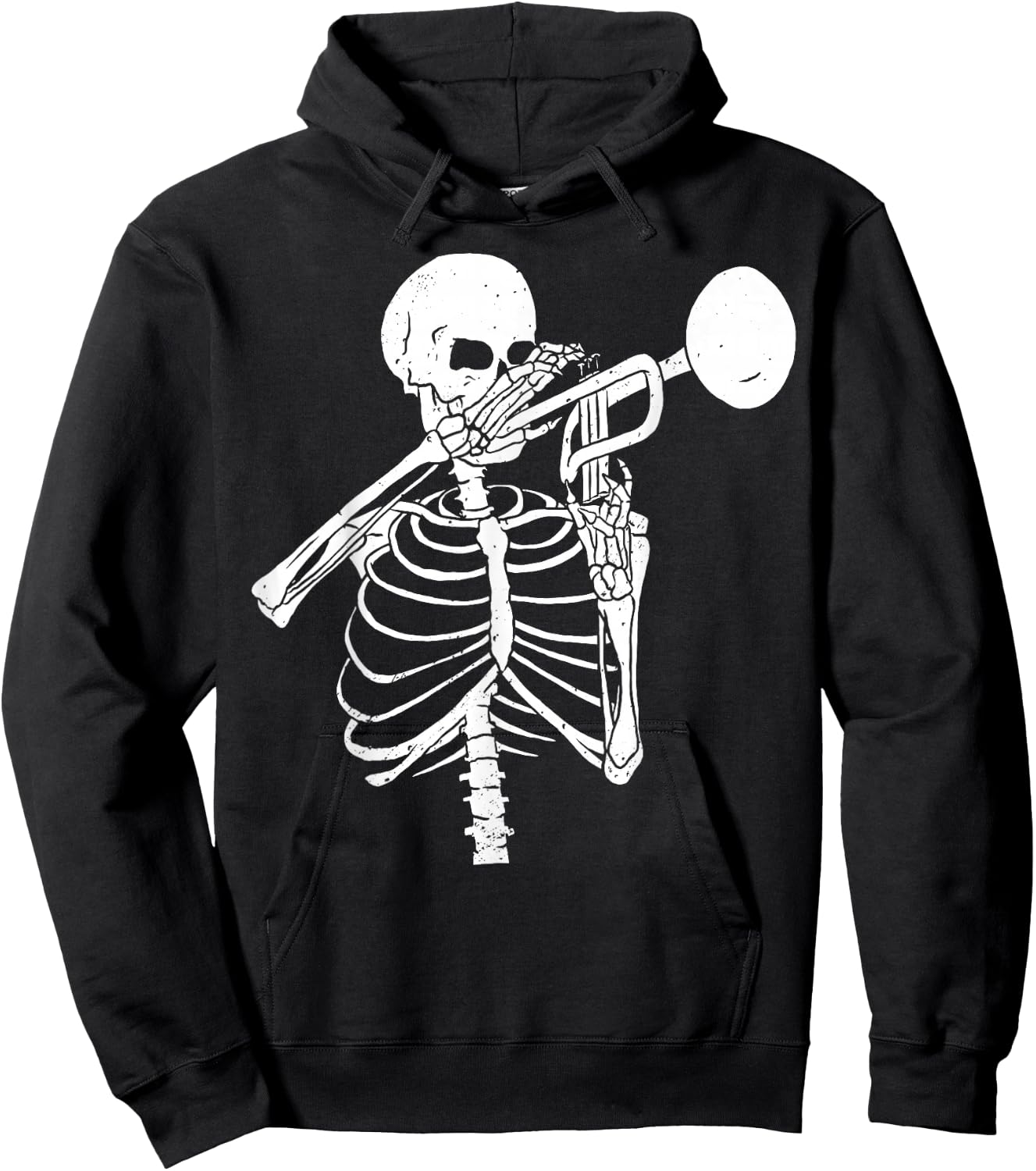 Trumpet Lover Forever - Skeleton Playing Trumpet Hoodie - Hoodie | Black