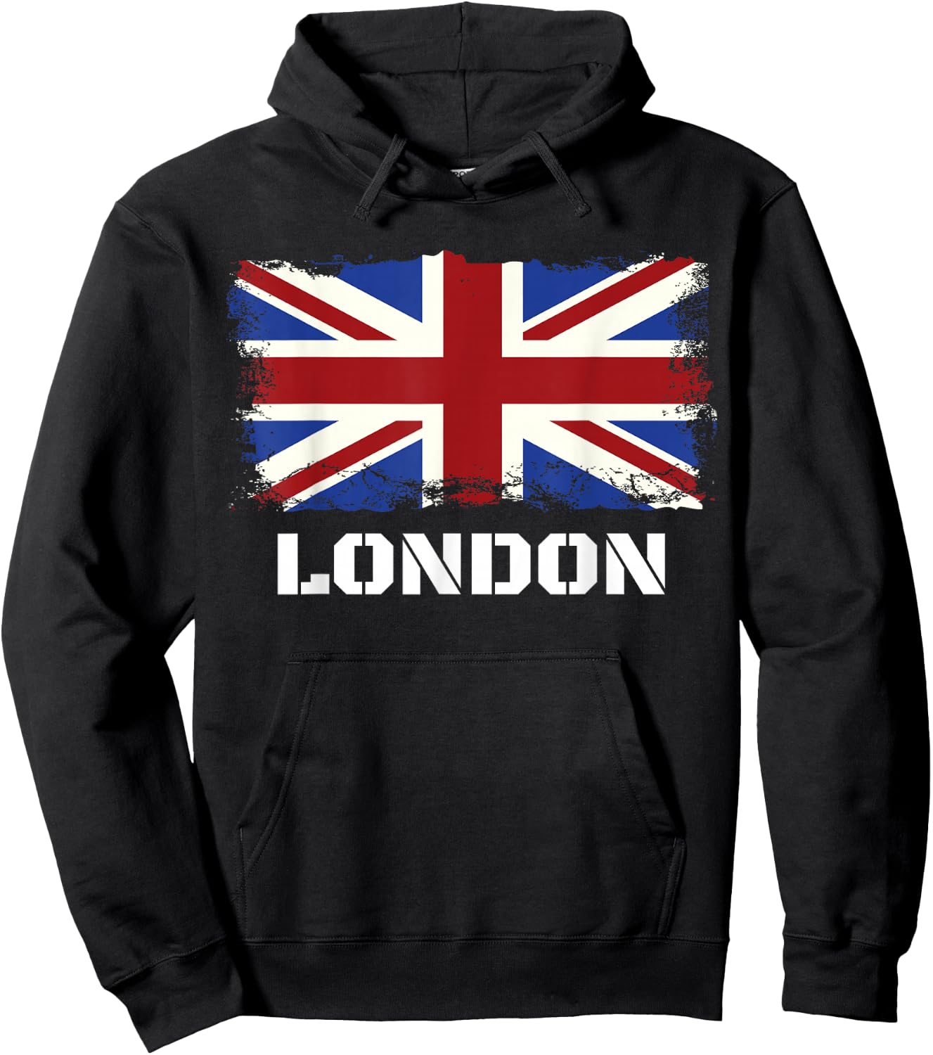 Souvenir London City Vintage UK Flag British Hoodie - Hoodie | Black