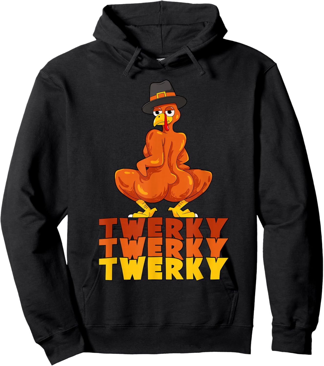 Twerky Turkey Butt Thanksgiving Dance Funny Hoodie - Hoodie | Black