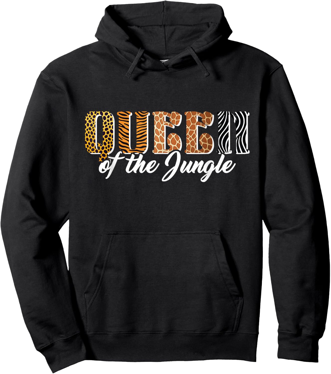 Queen of the Jungle Safari Animal Birthday Matching Women Hoodie - Hoodie | Black