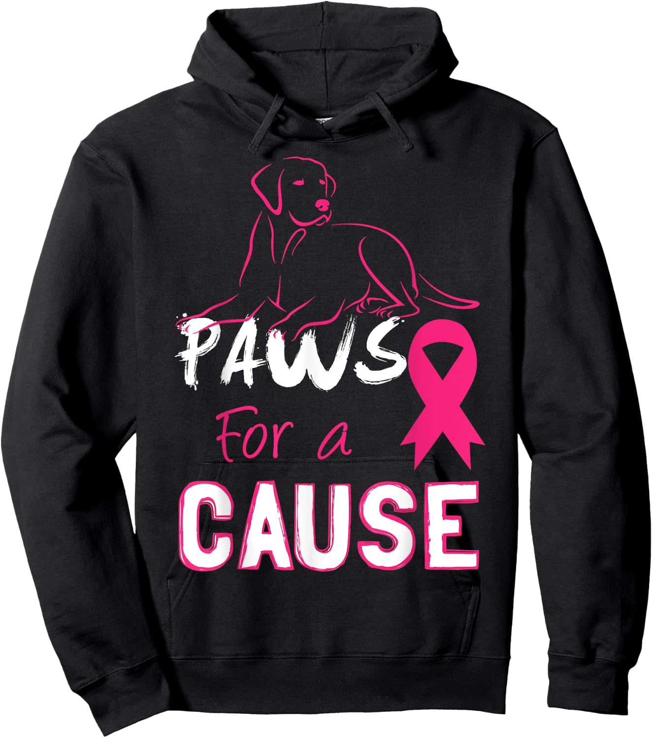 Paws For A Cause Breast Cancer Support Men Women Kid Hoodie - Hoodie | Black