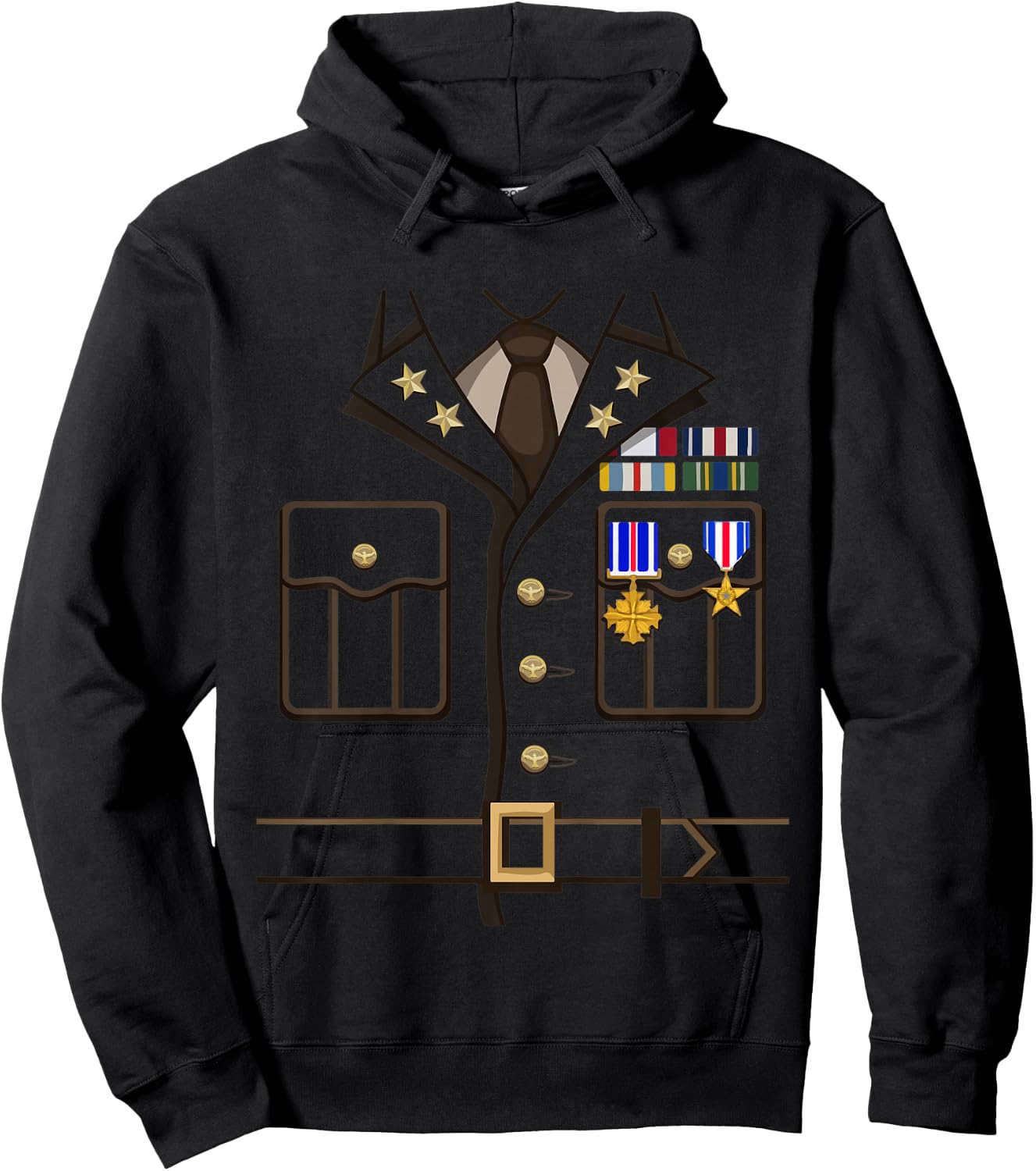 Kids Military Outfit for Kids Soldier Officer Halloween Costume Hoodie - Hoodie | Black