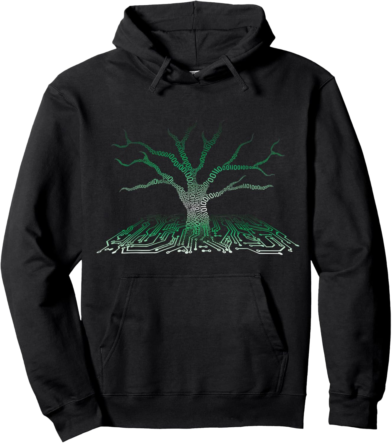 Programmer Gift - Binary Tree Computer Circuit Board Hoodie - Hoodie | Black