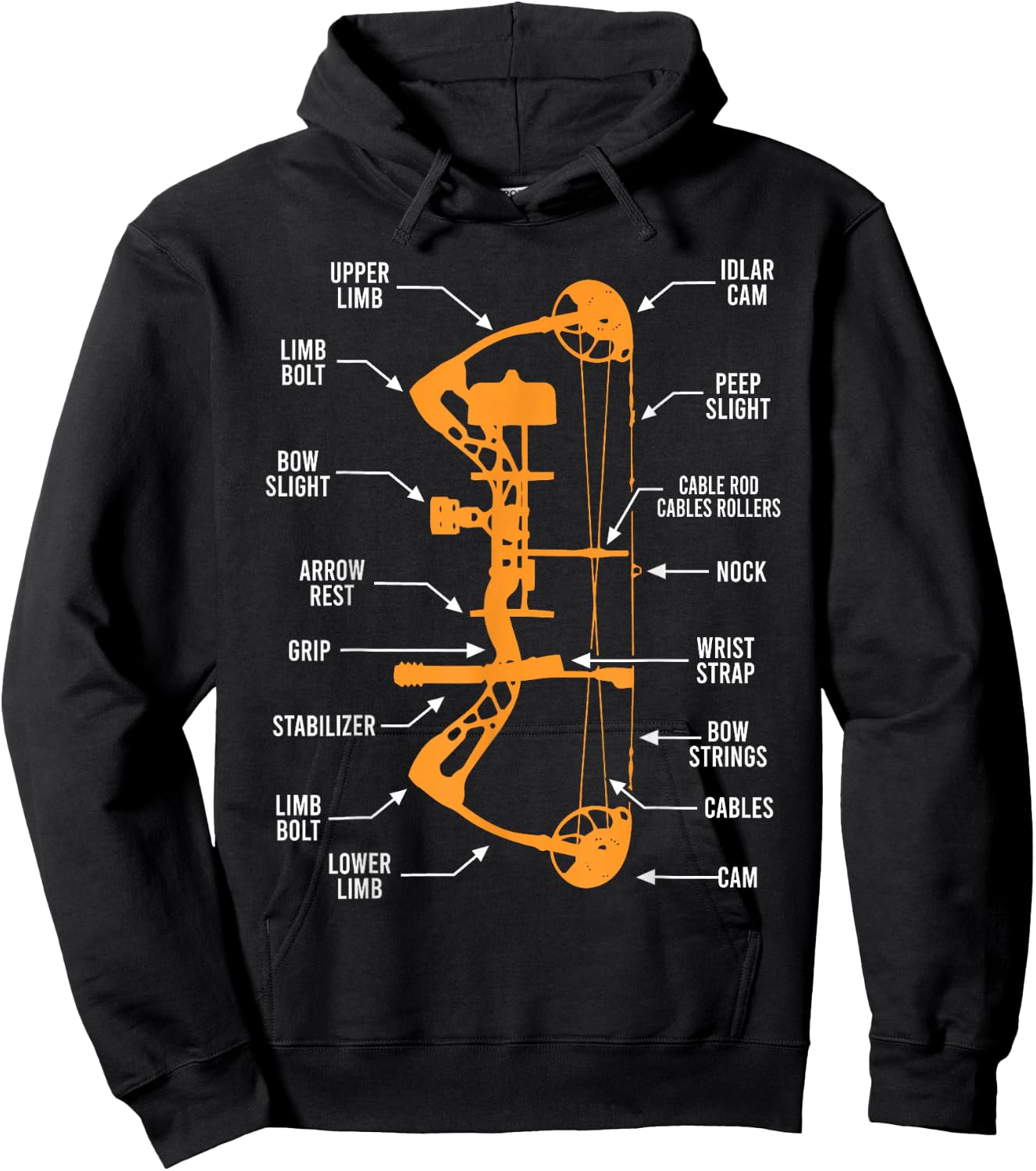 Anatomy of Archery Bow Hunting - Bowhunting Hoodie - Hoodie | Black