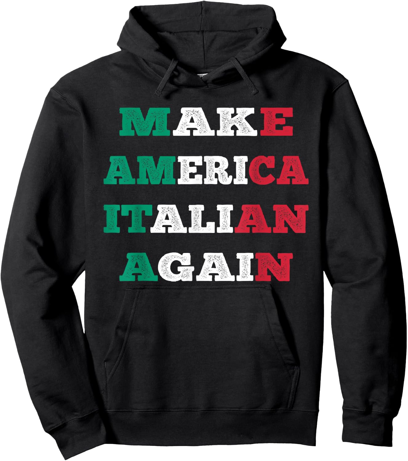 Funny Make America Italian Again Pop Art Design Hoodie - Hoodie | Black