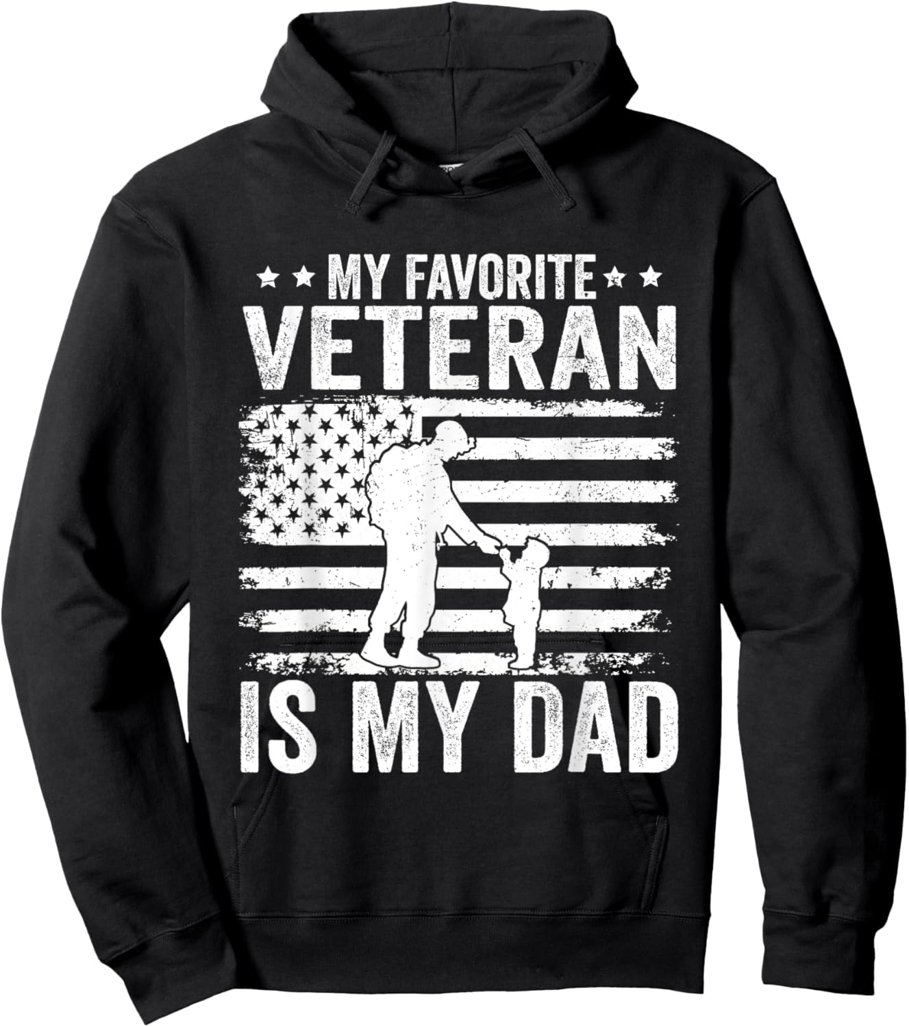 Father Veterans Day My Favorite Veteran Is My Dad for Kids Hoodie - Hoodie | Black