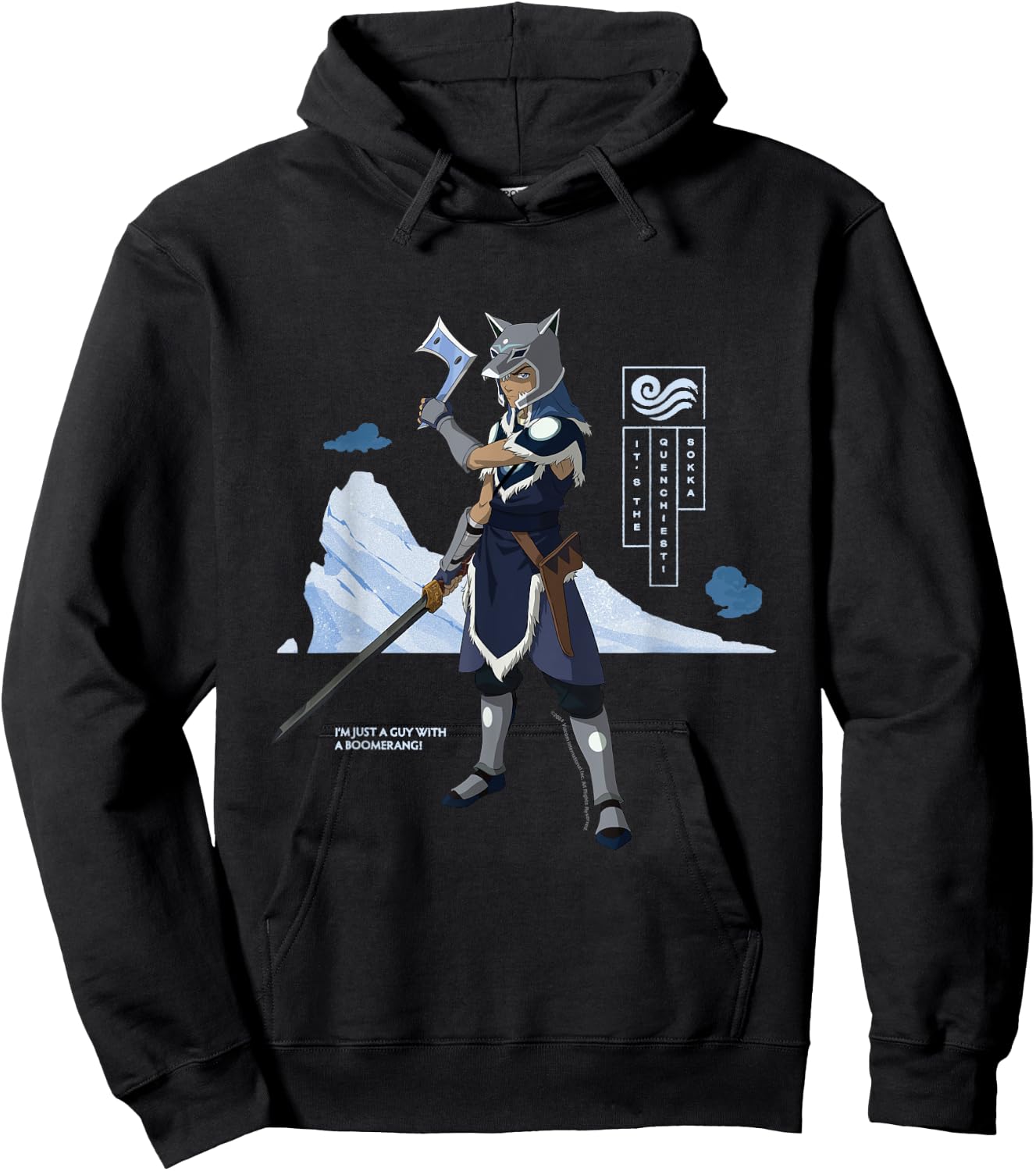 Avatar The Last Airbender Sokka Water Tribe Warrior Hoodie - Hoodie | Black