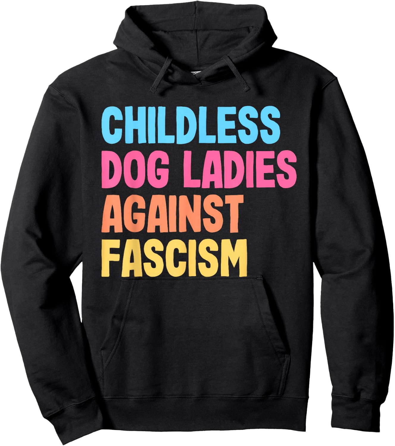 Childless Dog Ladies Against Fascism Kamala Harris Hoodie - Hoodie | Black