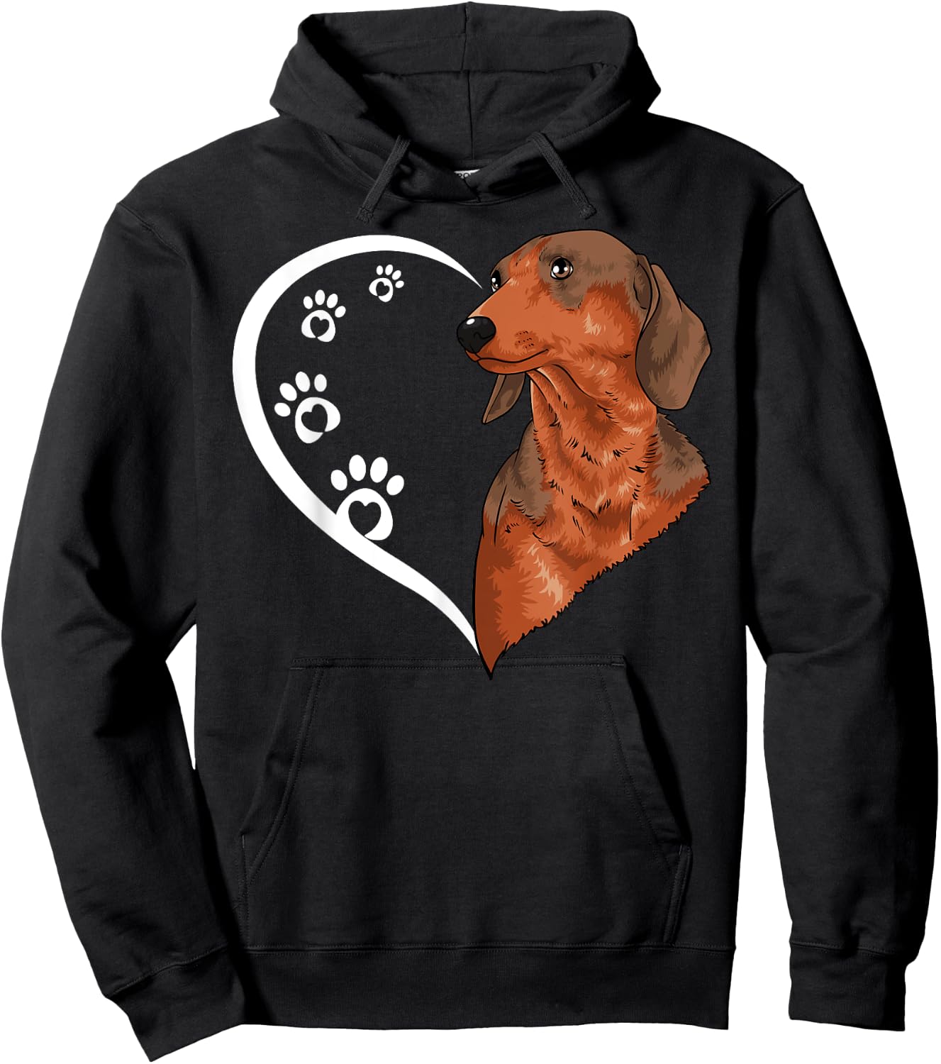 Dachshund Shirts Girls Kids Heart Cute Dachshund Hoodie - Hoodie | Black