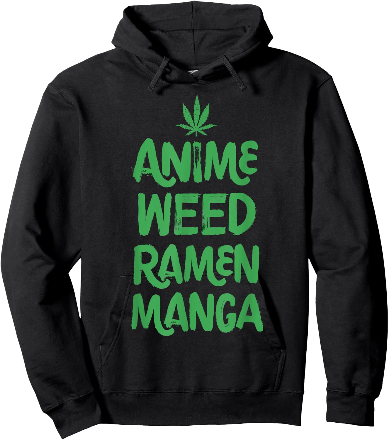 Anime Weed Ramen Manga Marijuana Leaf Cannabis Funny Japan Hoodie - Hoodie | Black