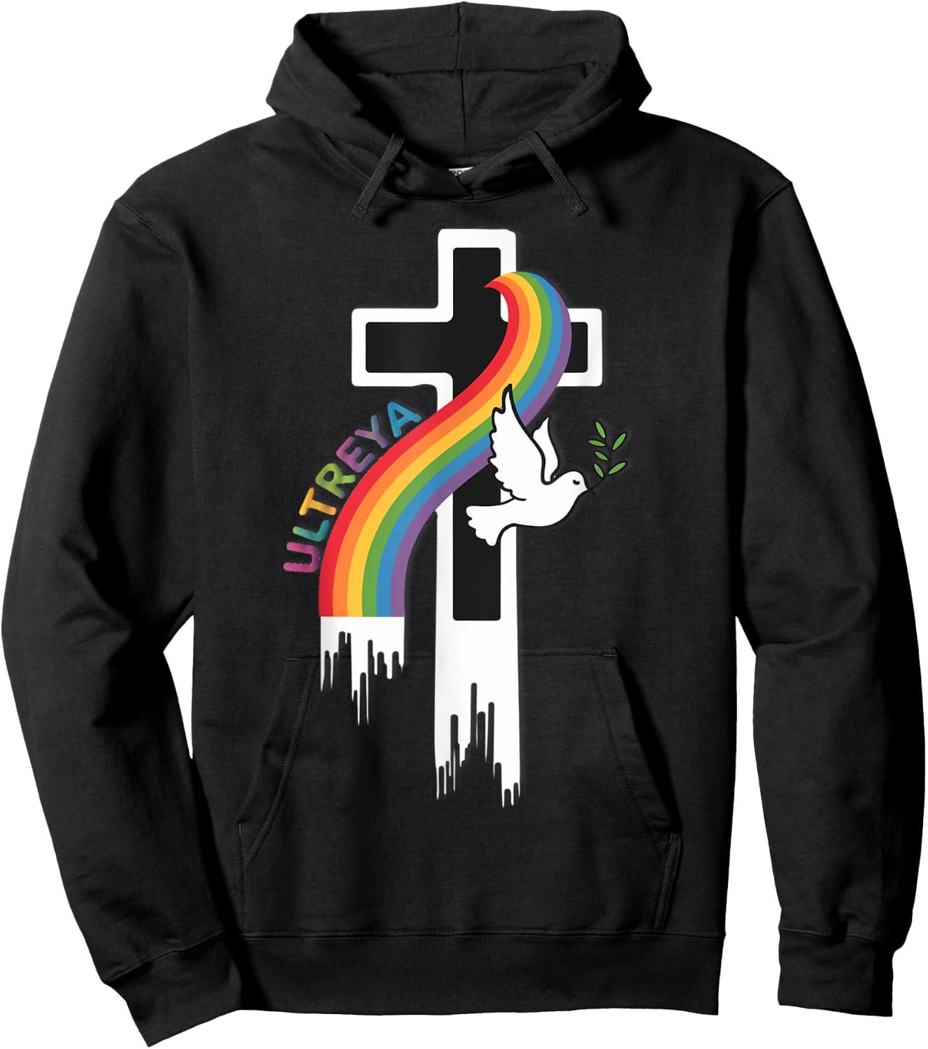 DeColores Cursillo Rainbow Rooster Catholic Hoodie - Hoodie | Black