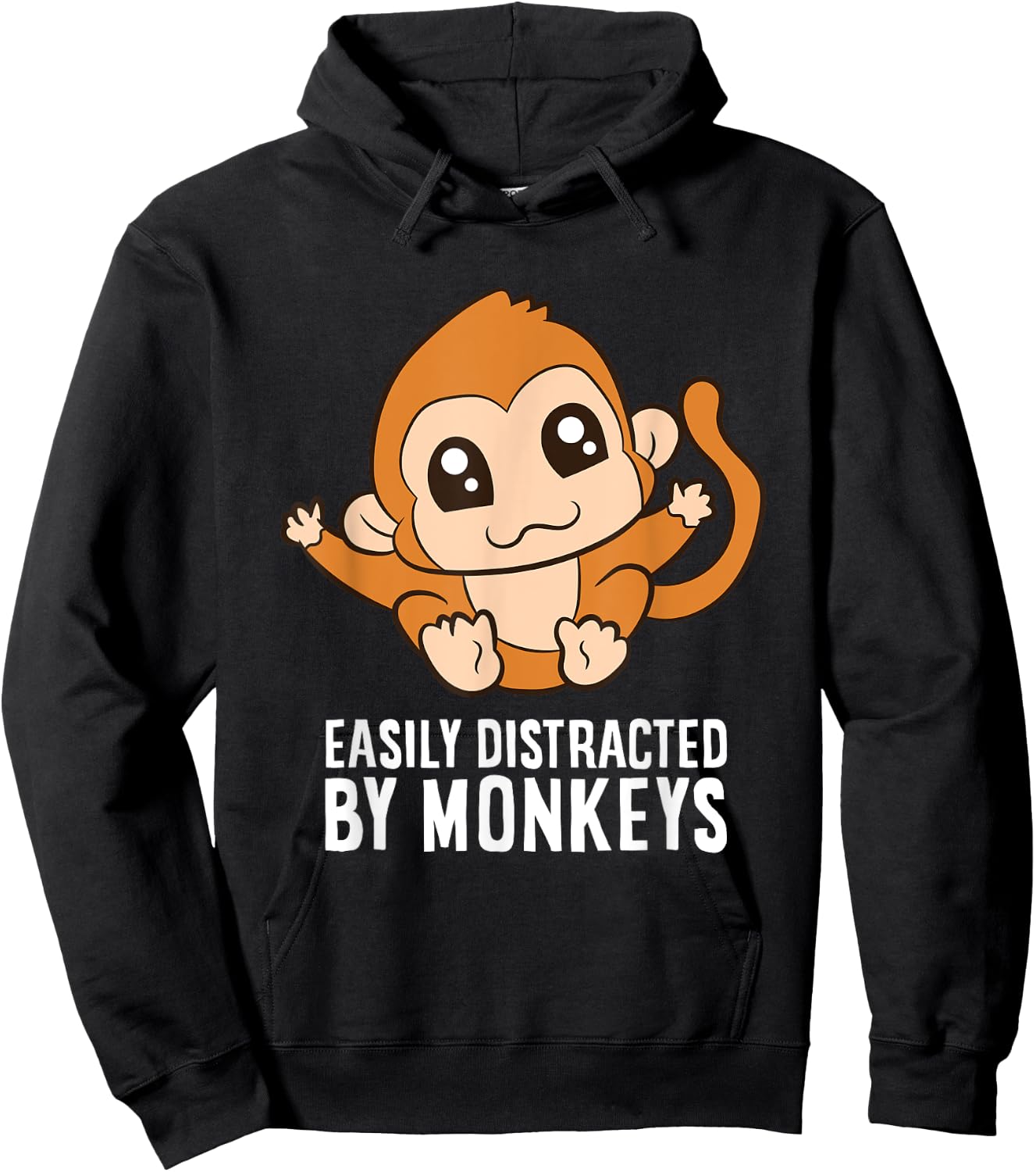 Monkey Lover - Easily Distracted By Monkeys Hoodie - Hoodie | Black