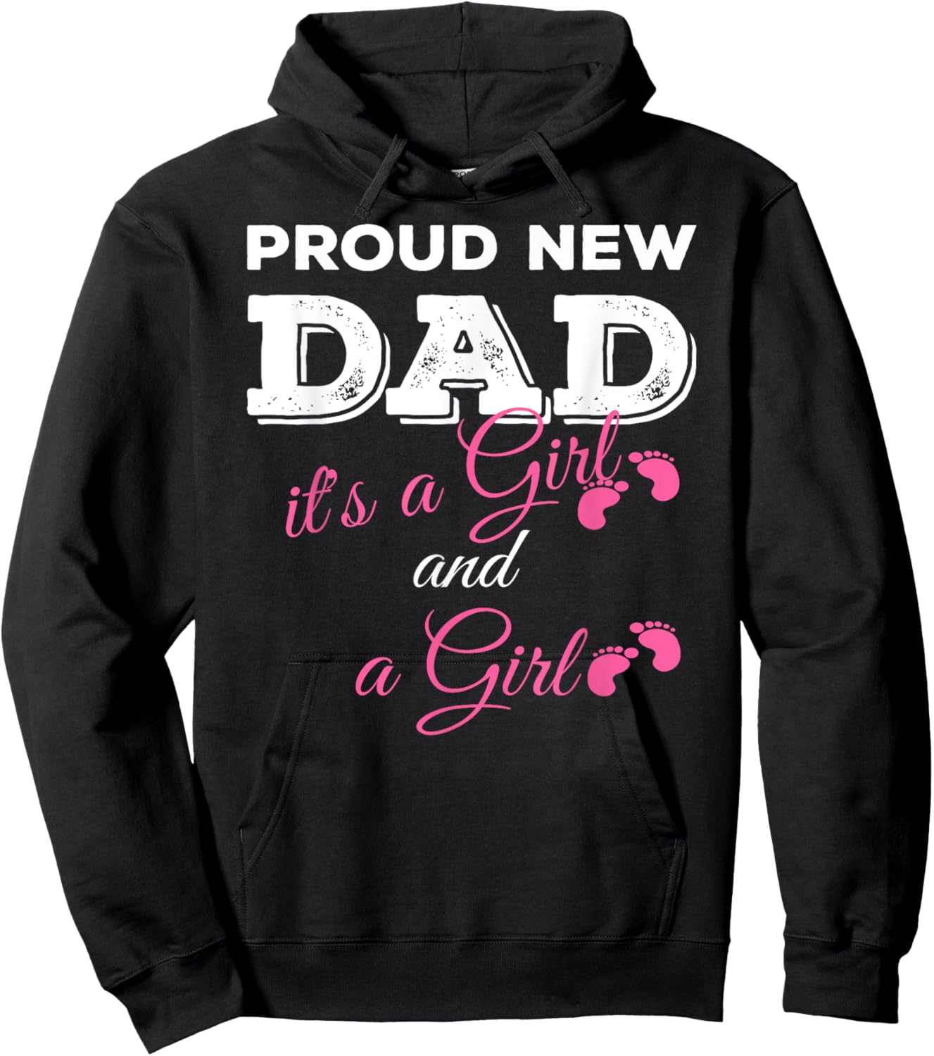 Proud New Dad it's a Girl and Girl Twin Girls Daddy Hoodie - Hoodie | Black