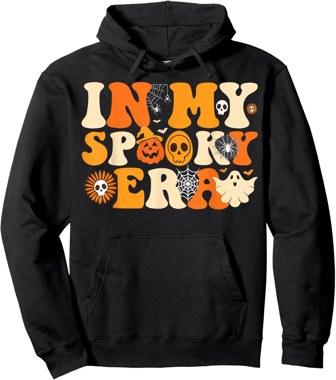 In My Spooky Era Groovy Hippie Halloween Ghost Hoodie - Hoodie | Black