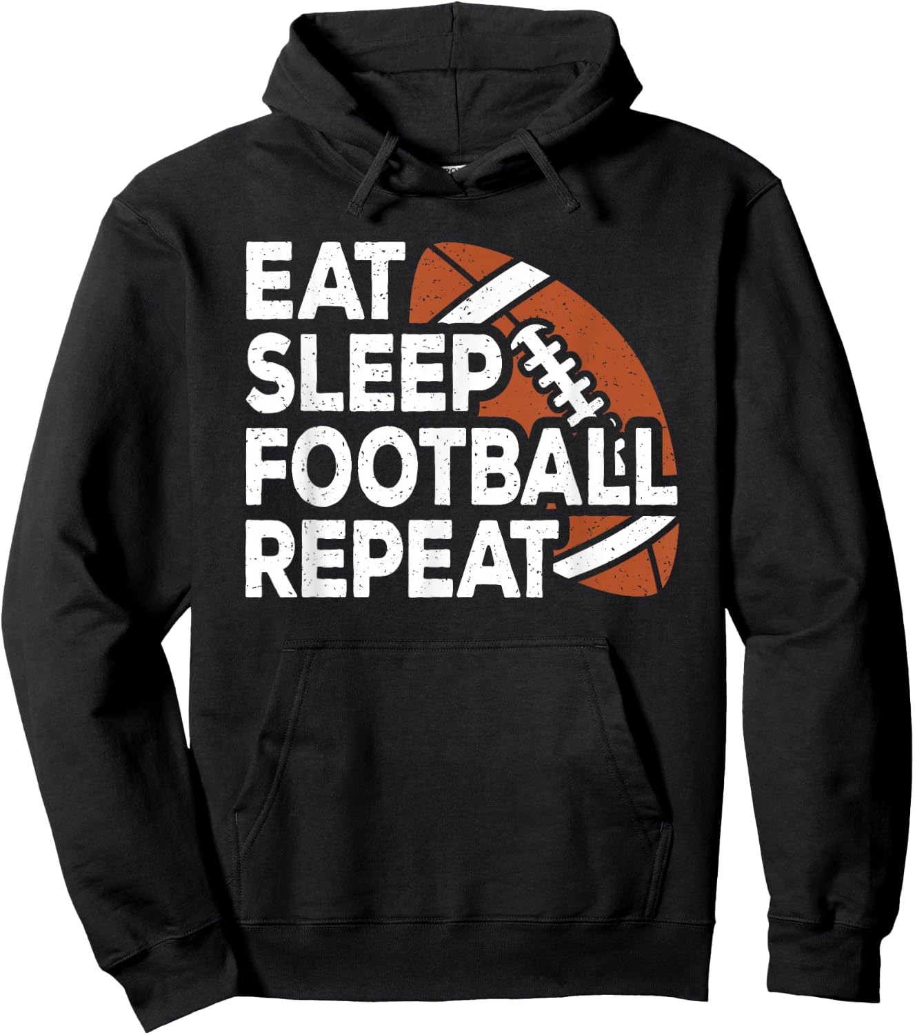 Eat Sleep Football Repeat American Football Men Boys Kids Hoodie - Hoodie | Black