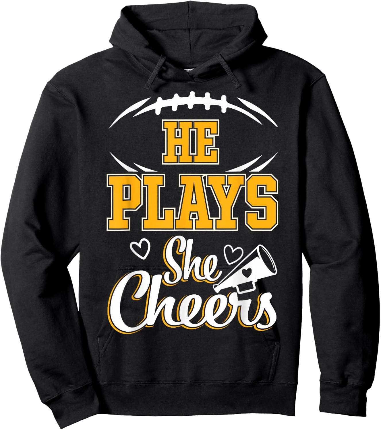 Football and Cheer Mom Cheerleading Mother Football Hoodie - Hoodie | Black