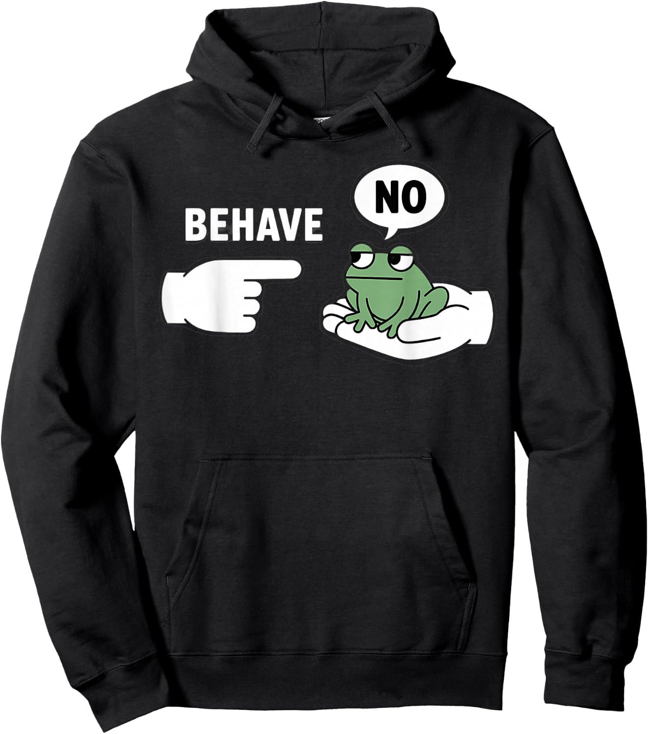 Dishonest Frog Behave No Animal Cartoon Funny Frog Meme Hoodie - Hoodie | Black