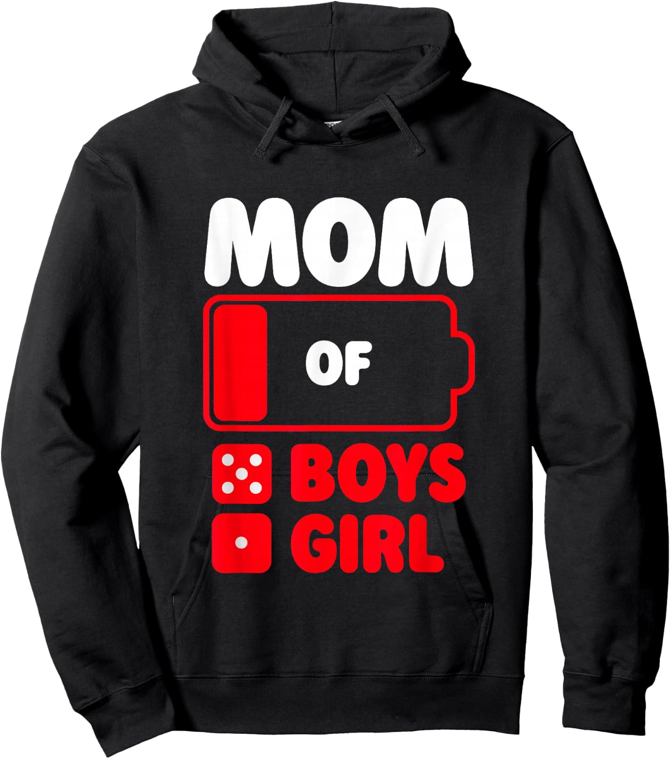 Mom of 5 boys and 1 girl Hoodie - Hoodie | Black