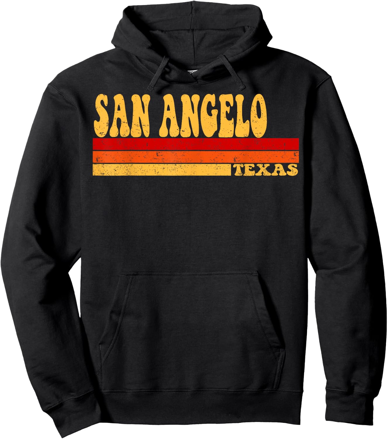 SAN ANGELO Texas City Vintage Roots Retro Design 70s 80s Hoodie - Hoodie | Black