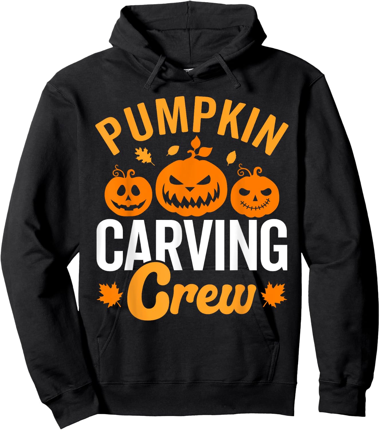 Pumpkin carving crew, family matching pumpkin head Halloween Hoodie - Hoodie | Black