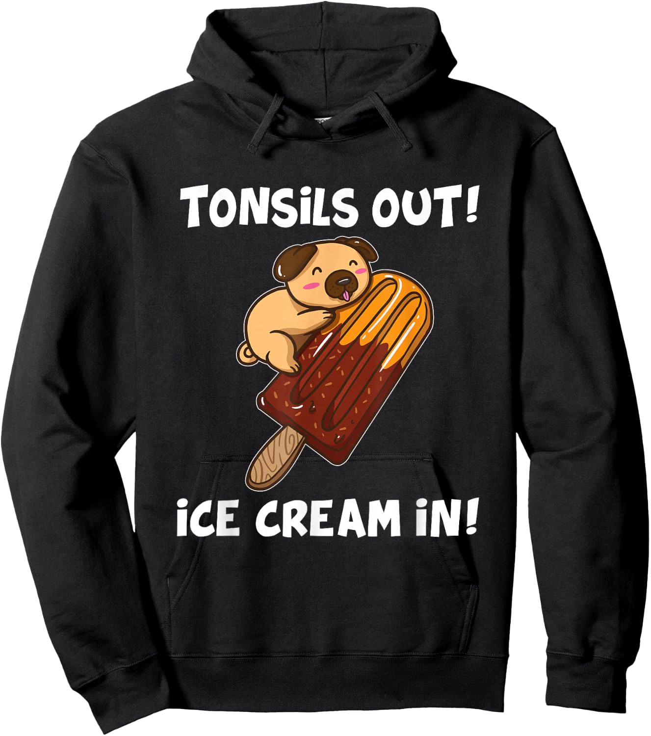 Almond Removal Surgery Recovery Gift Pug Hoodie - Hoodie | Black