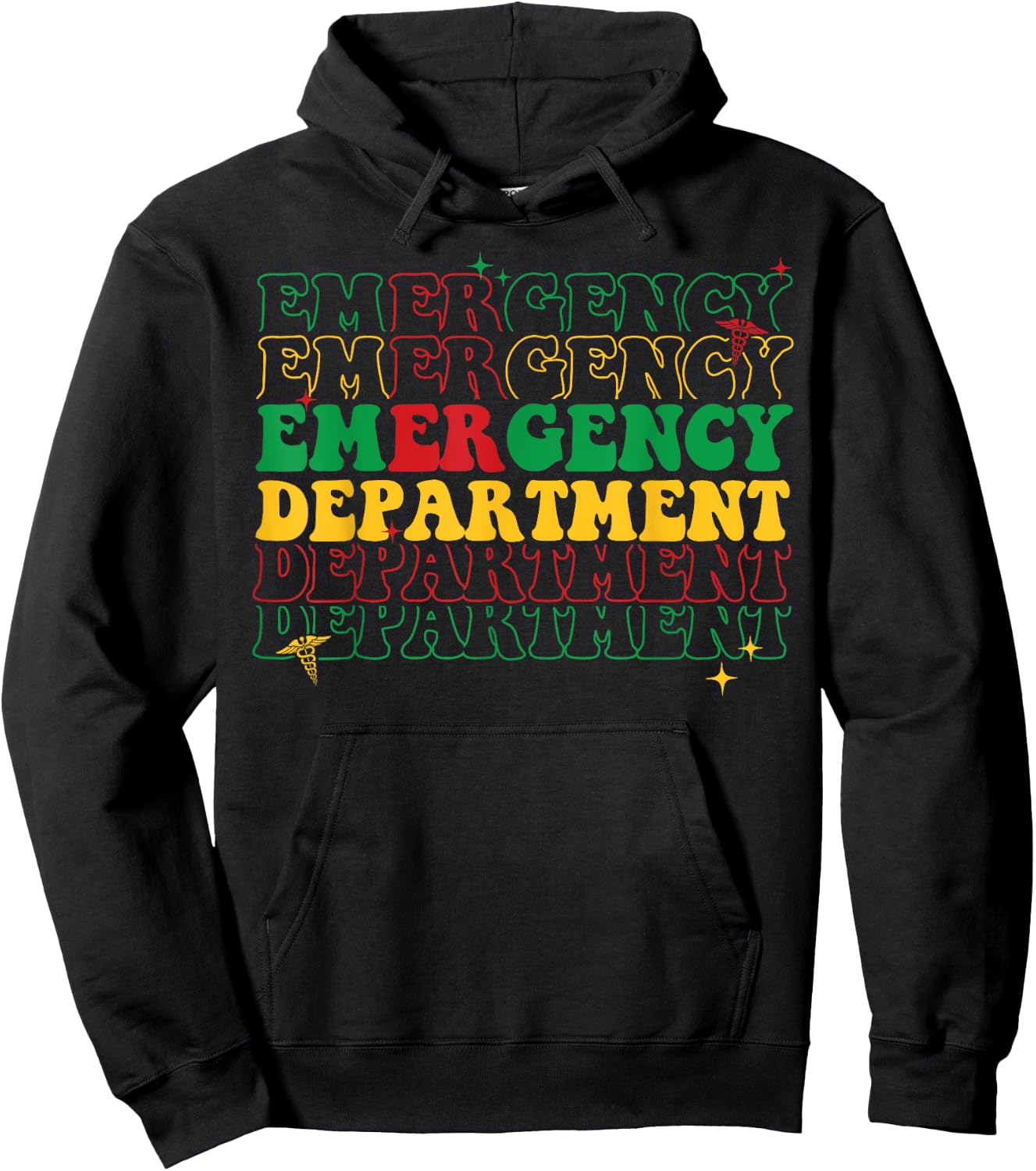 Emergency Department Juneteenth Pride African American Hoodie - Hoodie | Black