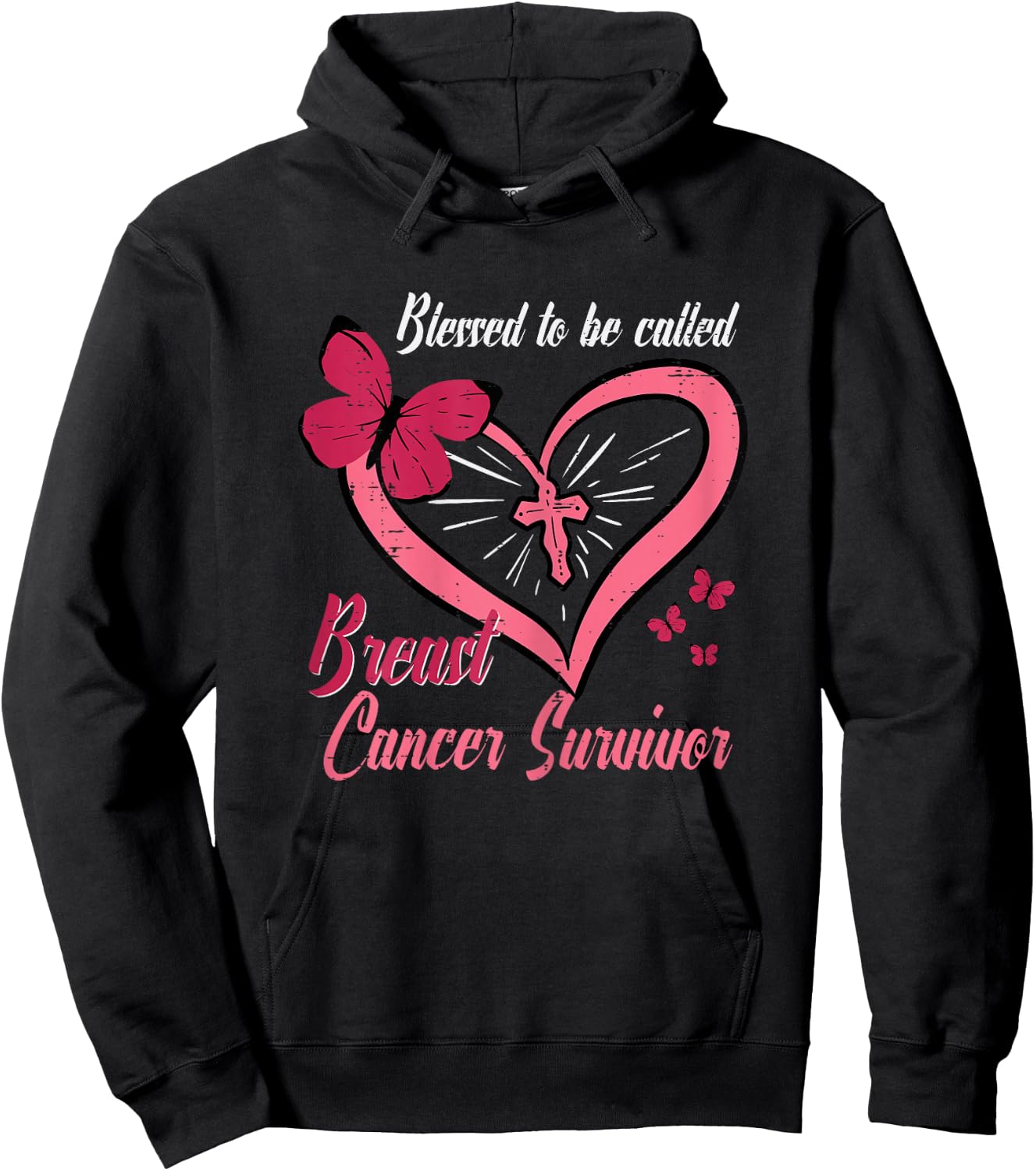 Blessed To Be Called Breast Cancer Survivor Christian Women Hoodie - Hoodie | Black