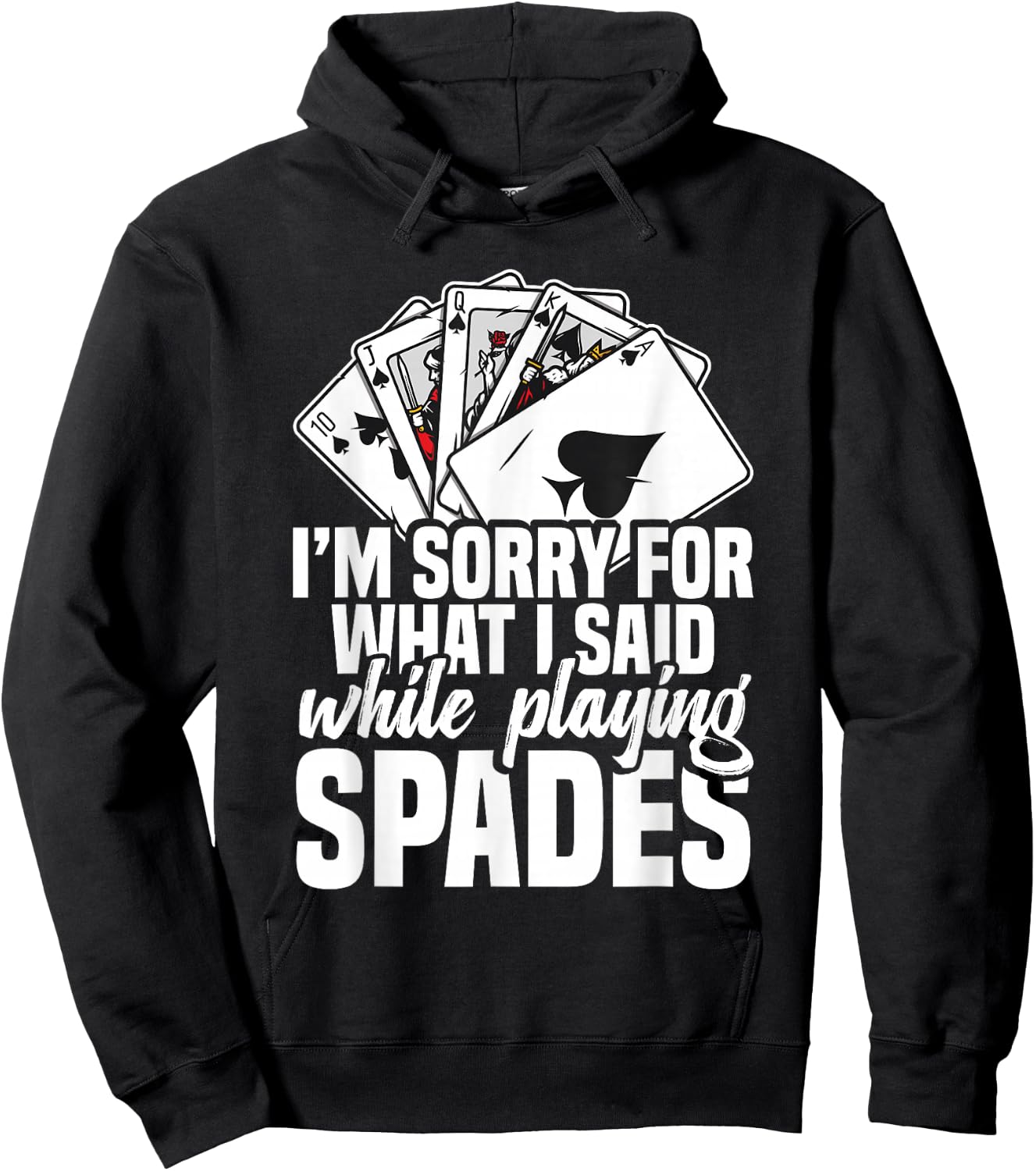Spades Game Lover Clothing & Spades Set -Adults, -Kids Black Small Modern Sporty Short Sleeve Spades Card Game Hoodie - Hoodie | Black