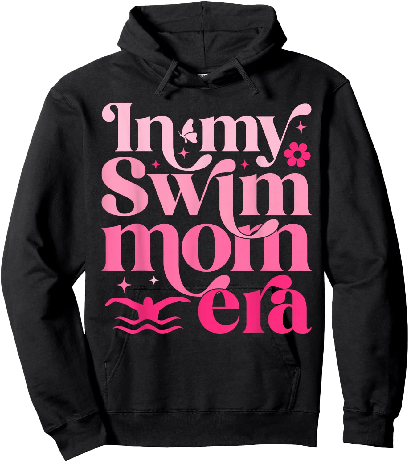 In My Swim Mom Era Retro Mom Life Mother's Day Swimming Hoodie - Hoodie | Black