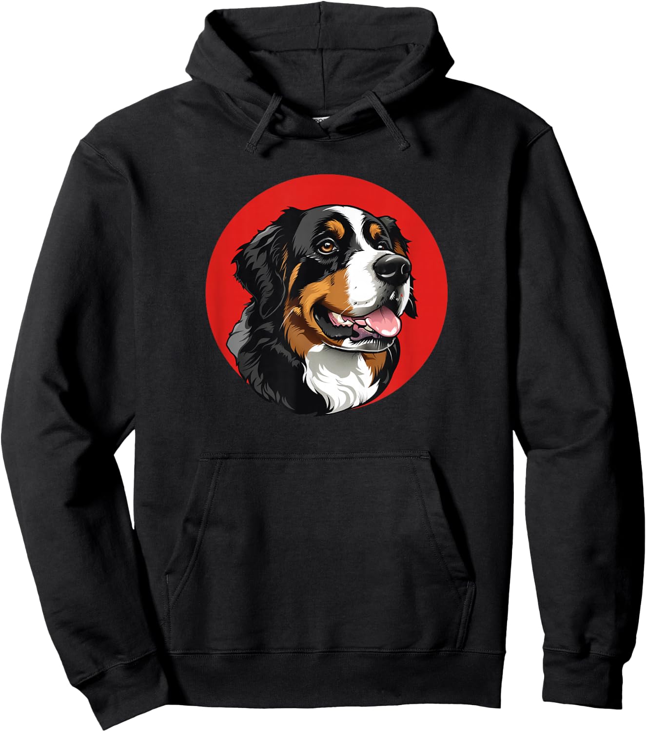 Retro Vintage Logo Bernese Mountain Dog Lover Hoodie - Hoodie | Black